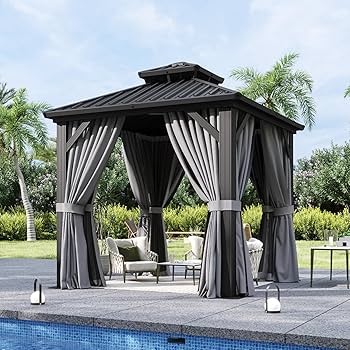 【atan】 Amazon.com : Aoxun 8'x8' Hardtop Gazebo, Aluminum Frame