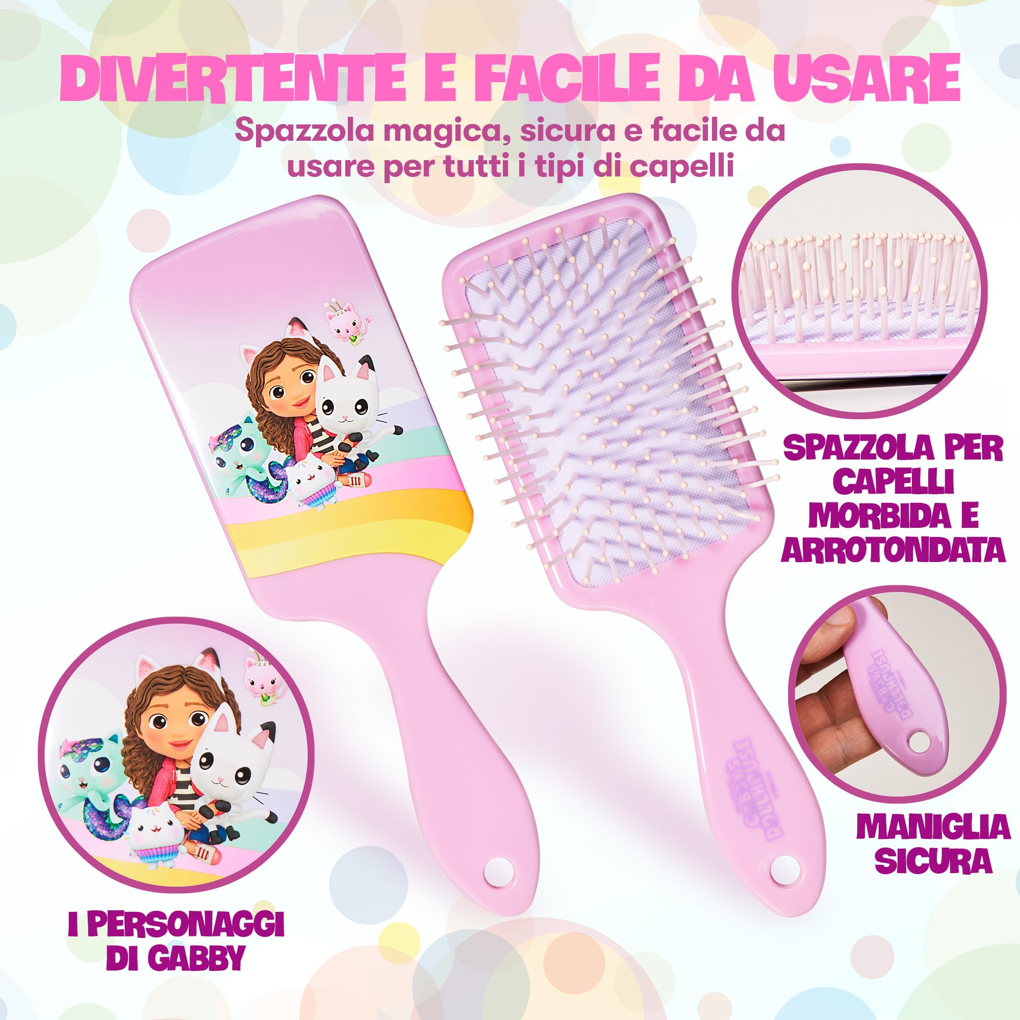 GABBY'S DOLLHOUSE - Gabby Gatto e Casa Magica - Gatto Bambina - Kit Accessori per Capelli - Spazzola, Cerchietto di Gabby, Orecchie, Costume - Idea Regalo per Ragazza