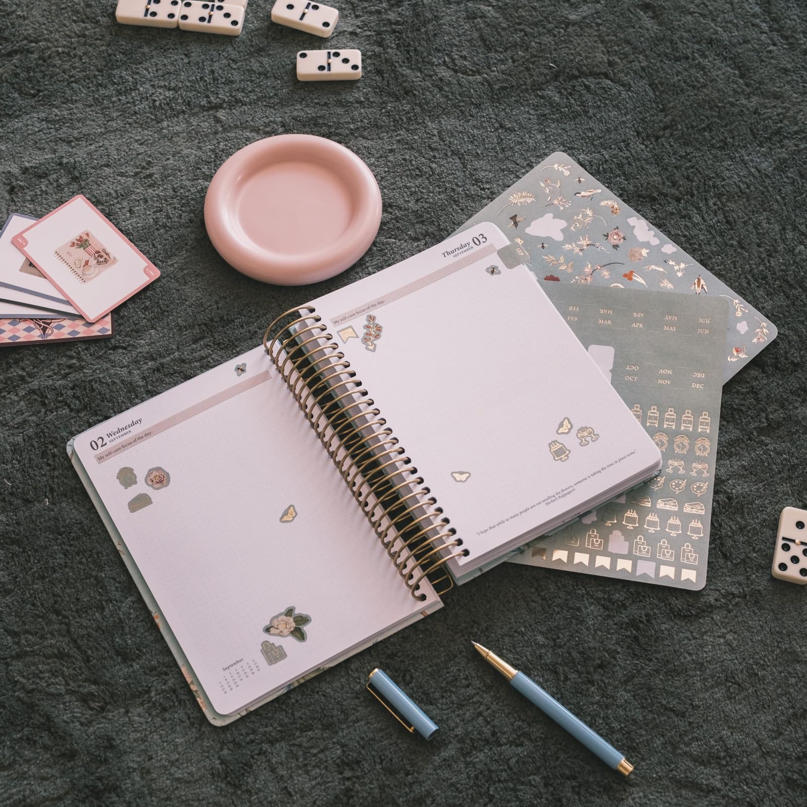 Kokonote A5 Academic Diary 2026-2027 Page a Day - Seasonal Flowers | Back to School Planner 2026-2027, Mid Year Diary 2026 2027 Day per Page, A5 Planner | Aesthetic Stationery Gifts