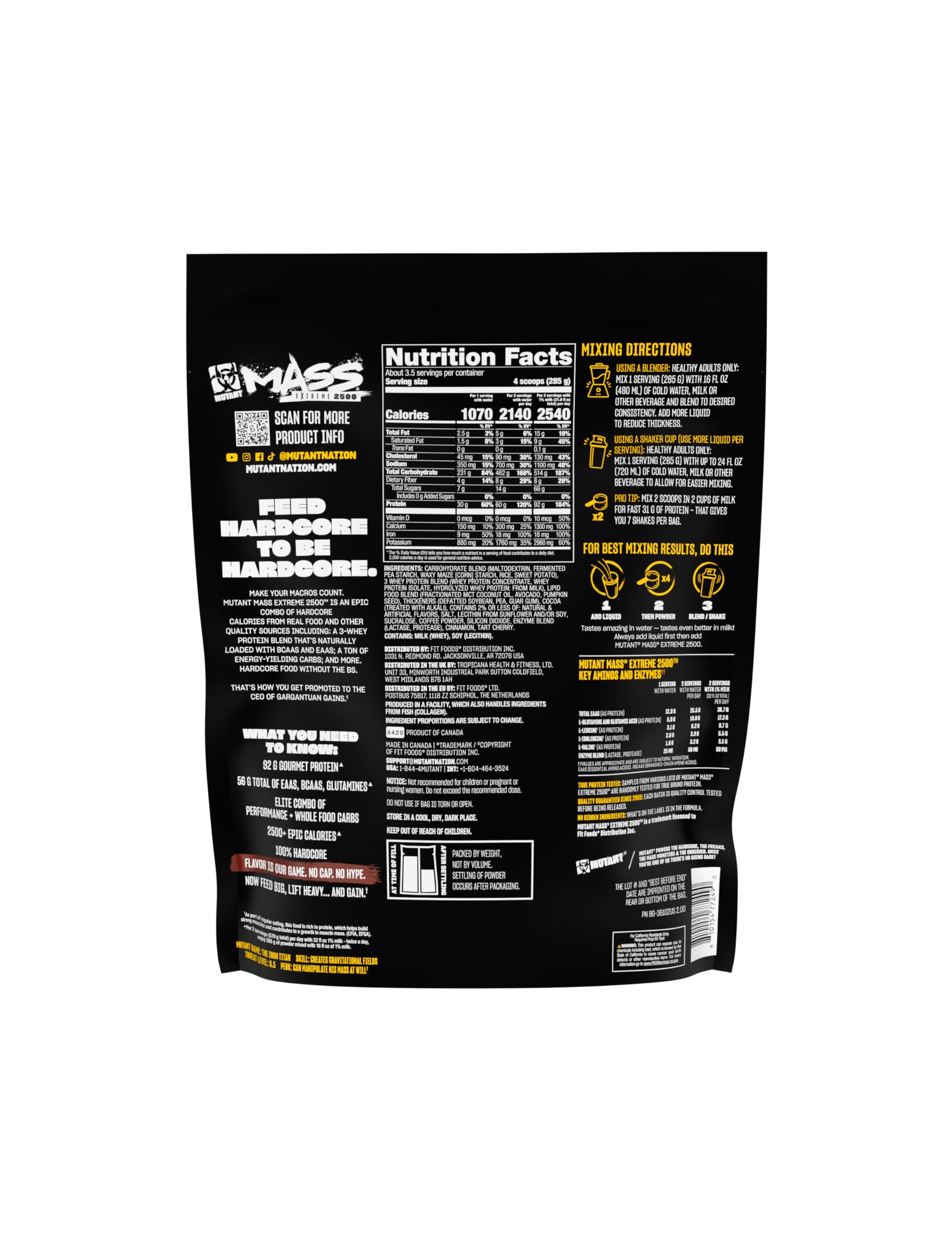 Mutant Mass Extreme Gainer, Whey Protein Powder, Triple Chocolate, 2.2 lbs — Amazon image 2