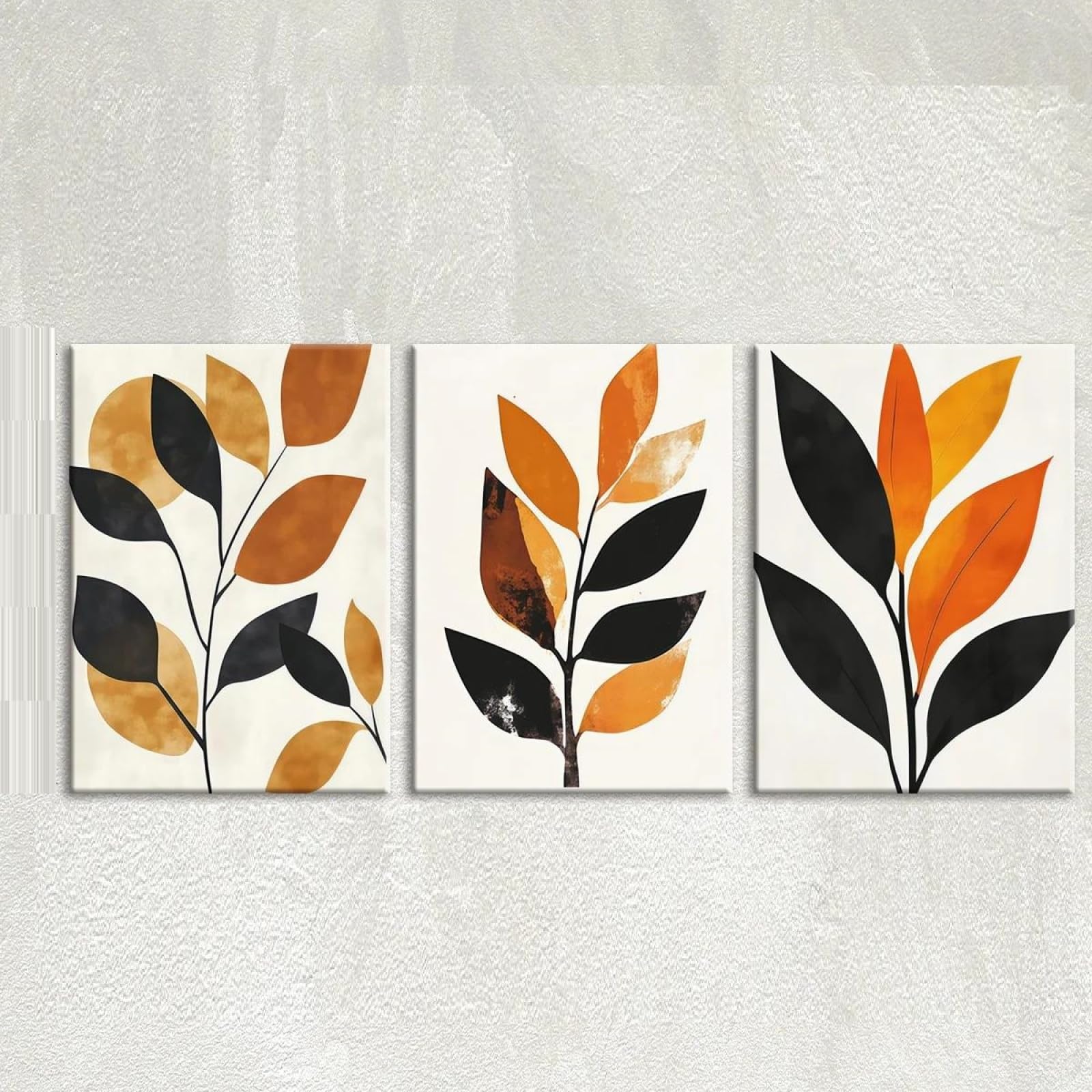 Yocheng 2D Flat 3pcs Canvas | Abstract Leaf Botanical Prints,Art For Living Room And Bedroom Wall Decor 50x70cmx3 No Frame