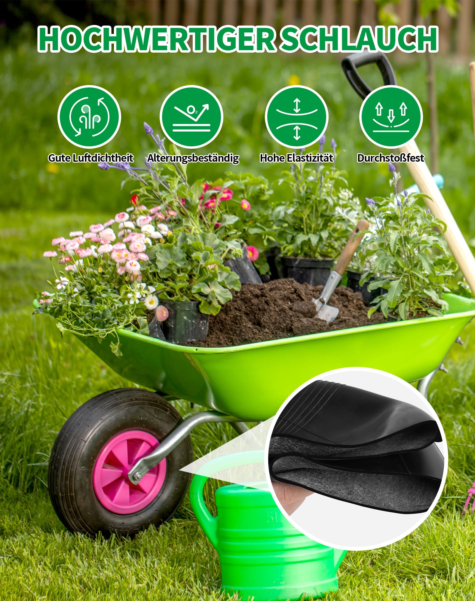 2pcs Camera d'aria 4.80 4.00-8 Pneumatico 4.80/4.00-8 per Ruota Carriola Carrello Diavolo Scooter Carrello a Mano Carrello da Giardino