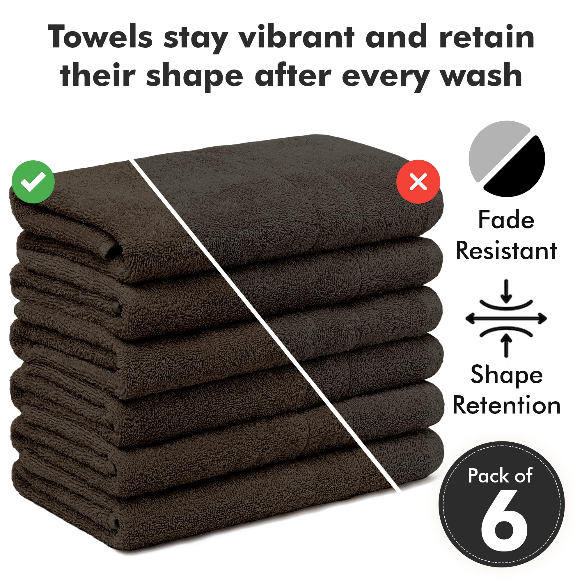Novo Home Hand Towels for Bathroom, 100% Cotton Soft & Absorbent, Pack of 6 Small Towel (50x85cm) - Image 4