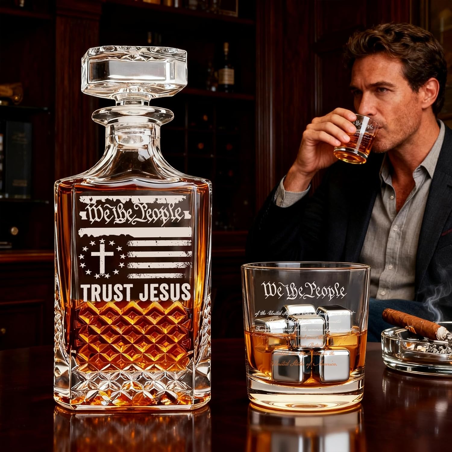 Whiskey Decanter Set for Men Decanter Set with Glasses Crystal Whiskey Bottle Luxury Birthday Gifts For Men Gifts for Father's Day Christmas Gifts - Image 5