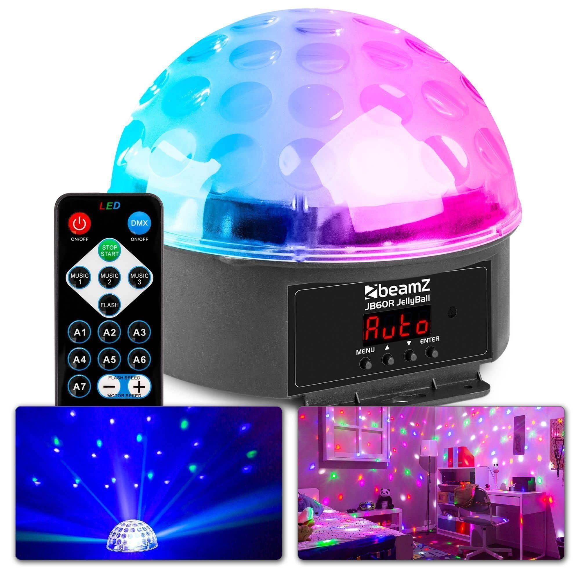 BeamZ Party Licht Set Komplett – 500W Nebelmaschine mit Fluid + LED Jelly Ball & Apollo Effektstrahler – Discolicht Set für Zuhause, DJ, Geburtstag & Partykeller – Plug & Play Lichtanlage