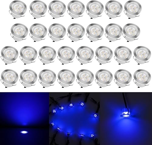 Kit de iluminación LED de bajo voltaje para cubierta de acero inoxidable, 1 W, impermeable, para exteriores, jardín, decoración de patio, escaleras,