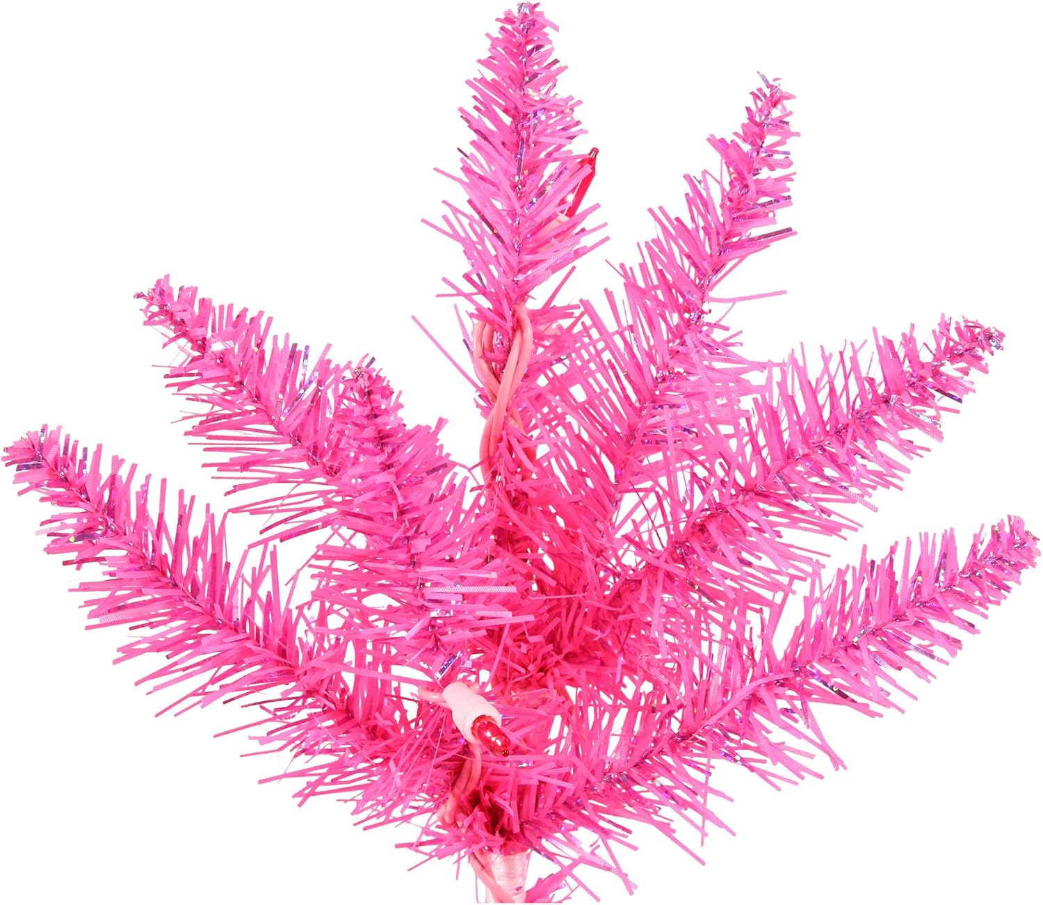 Vickerman 2' Hot Pink Artificial Christmas Tree, Pink Dura-lit LED Lights - Faux Christmas Tree - Seasonal Indoor Home Decor