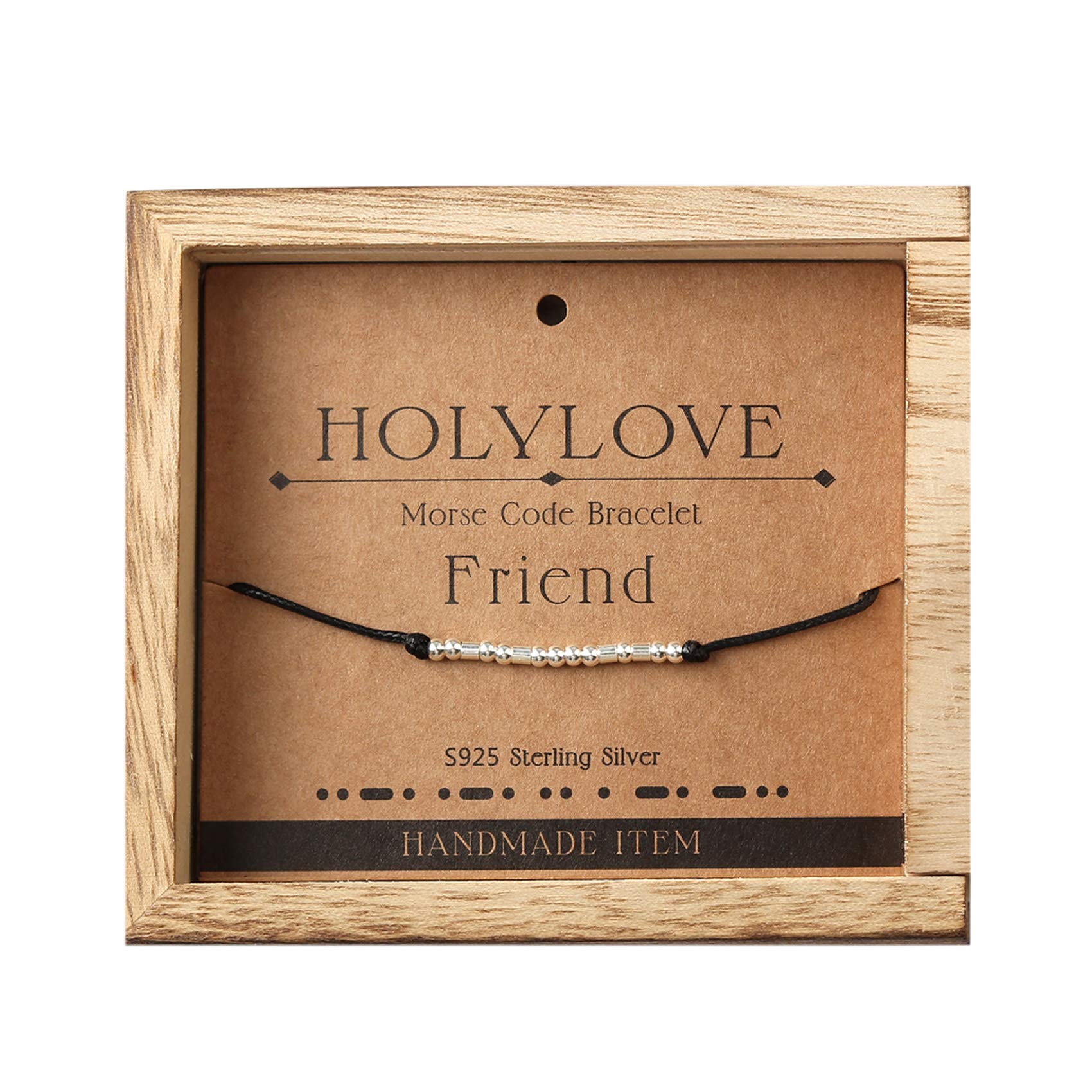 Morse Code Bracelet,925 Sterling Silver Beads on Silk Cord Friendship Bracelet Gift for Her Women Best Friends Couples Teens Girl,Funny Novelty Morris Jewelry