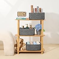 Vista 6 de Small Storage Baskets for Organizing Closet Organizer Bins Shelf Toy Basket Woven Rope Baskets Cube Decorative Box Shallow Basket