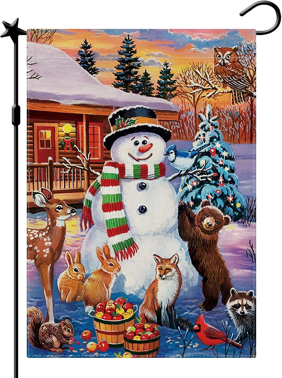 CMEGKE Christmas Snowman Garden Flags, Christmas Garden