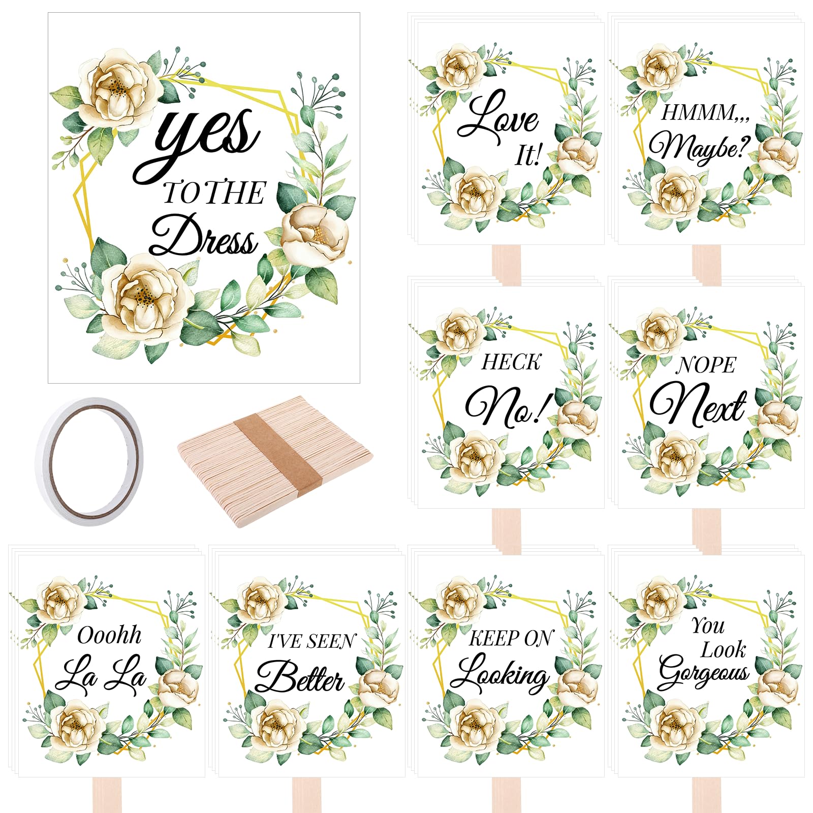 Photo 1 of 33 Set Say Yes to the Dress Signs with Wood Sticks