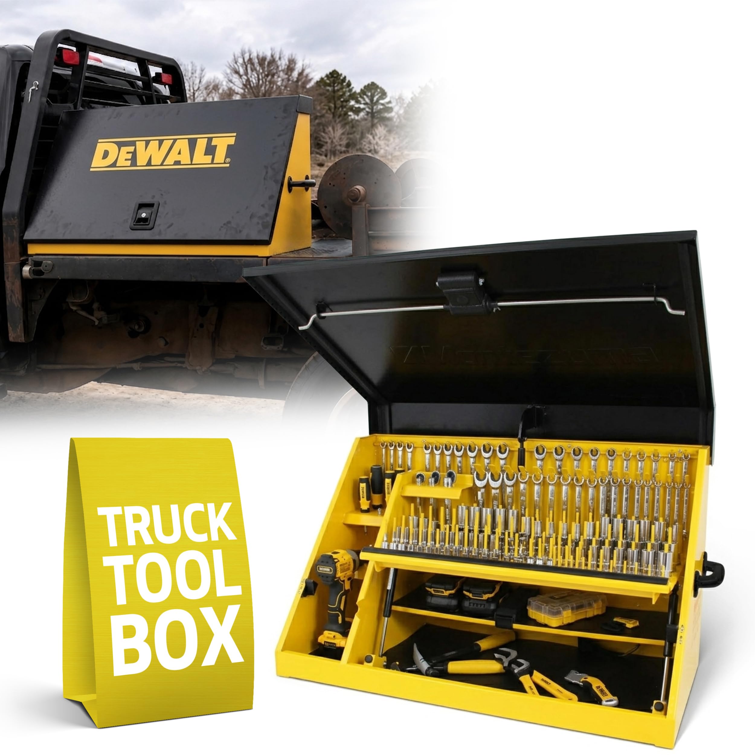 dewalt tackle box Triangle Toolbox for Truck, 36 x 17 Inch, Multi-tier Layout, Black reels brand shimano The product is sold LUCKY CRAFT U.S.A. ~ Model:SST-C-992H-CGa