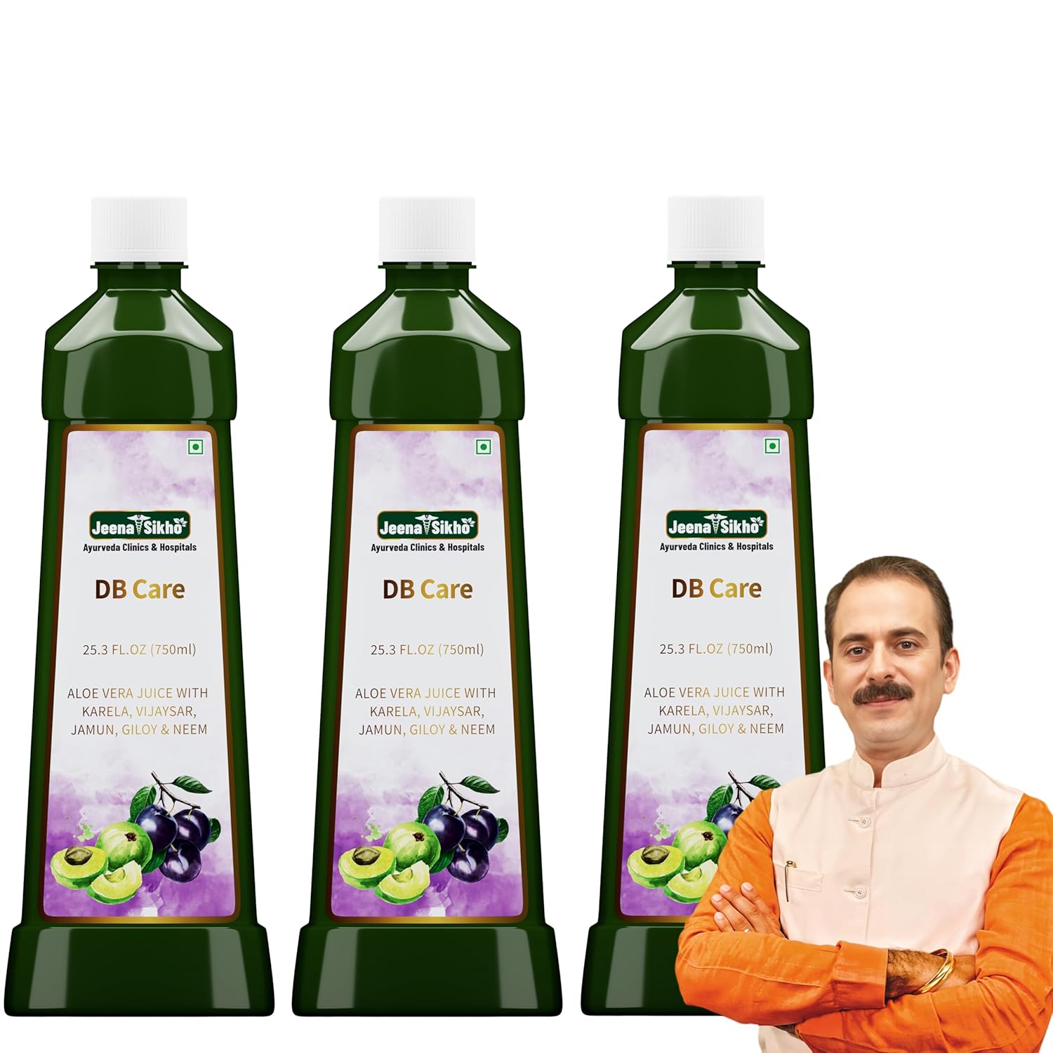 Jeena Sikho DB Care Juice | Natural Tonic | Naturally Blended With Aloe Vera, Karela, And Jamun | Natural Juice For Wellness And Diabetes Care, 750ml, Pack of 3