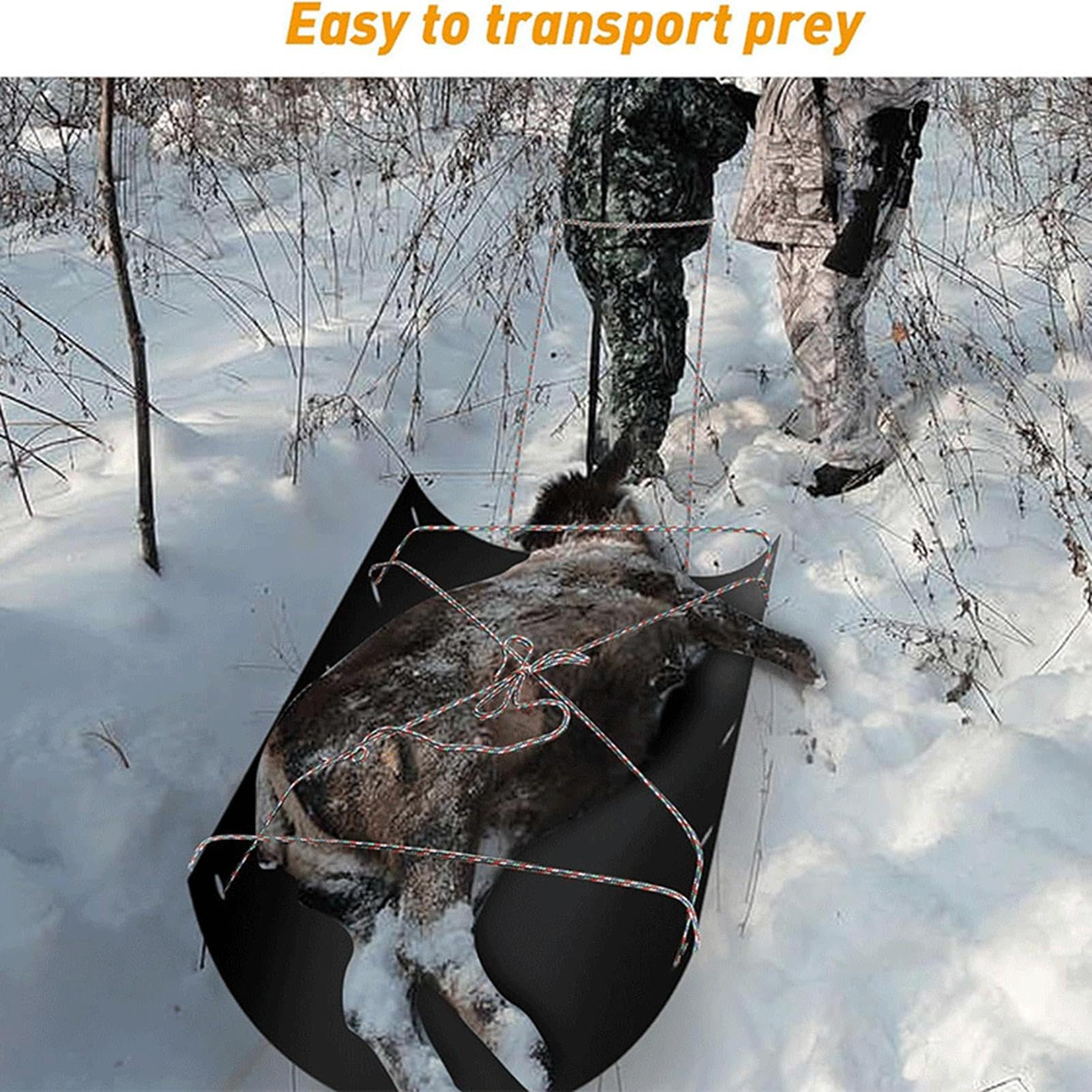 Deer Drag Multi-Purpose Hunting Sled - Ice Fishing and Snow Utility Game Sled With Ropes | Bulk Accessories for Consignment of Ice Fishing Supplies