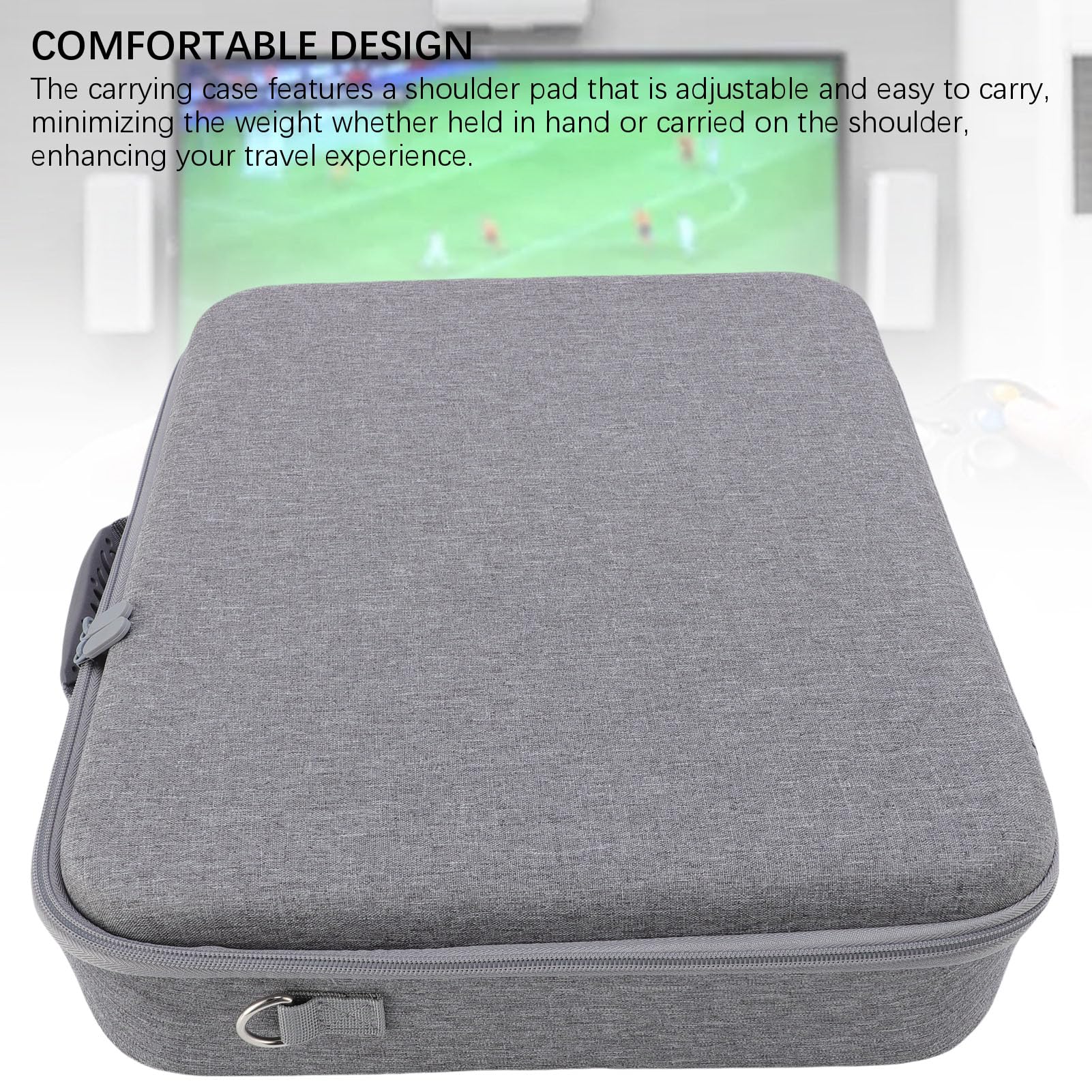 Hard Travel Storage Bag for, Game Console Carrying Case ResistantScratch with Shoulder Strap for Dual Controllers, Power Adapter and Other Accessories (Grey)