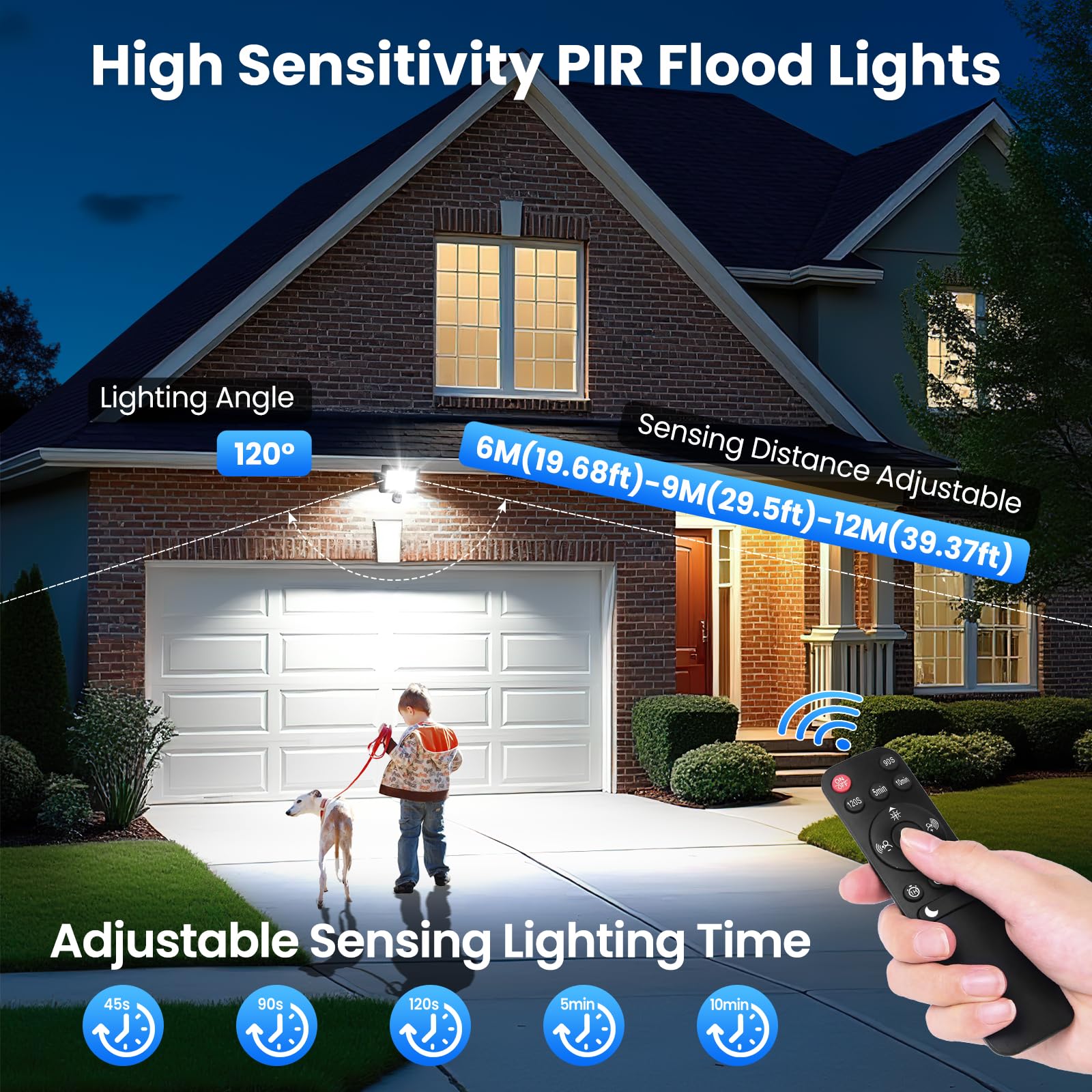 Linke Security Lights Outdoor Motion Sensor, 25W 2100 Lumen LED Floodlights with PIR Sensor - Image 2
