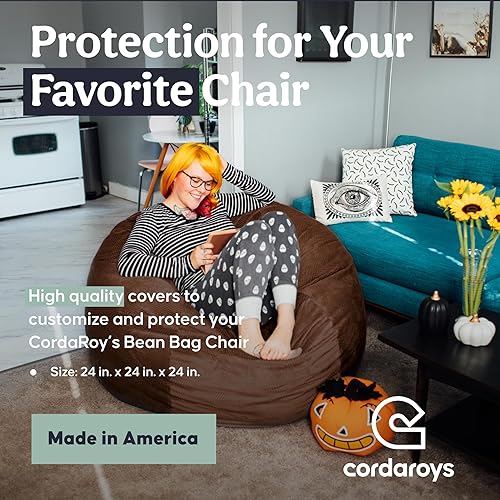 Miniatura 2 de CordaRoy's Funda de felpilla para puf (el puf se vende por separado), funda para puf convertible, lavable a máquina, para sótano, sala de estar,