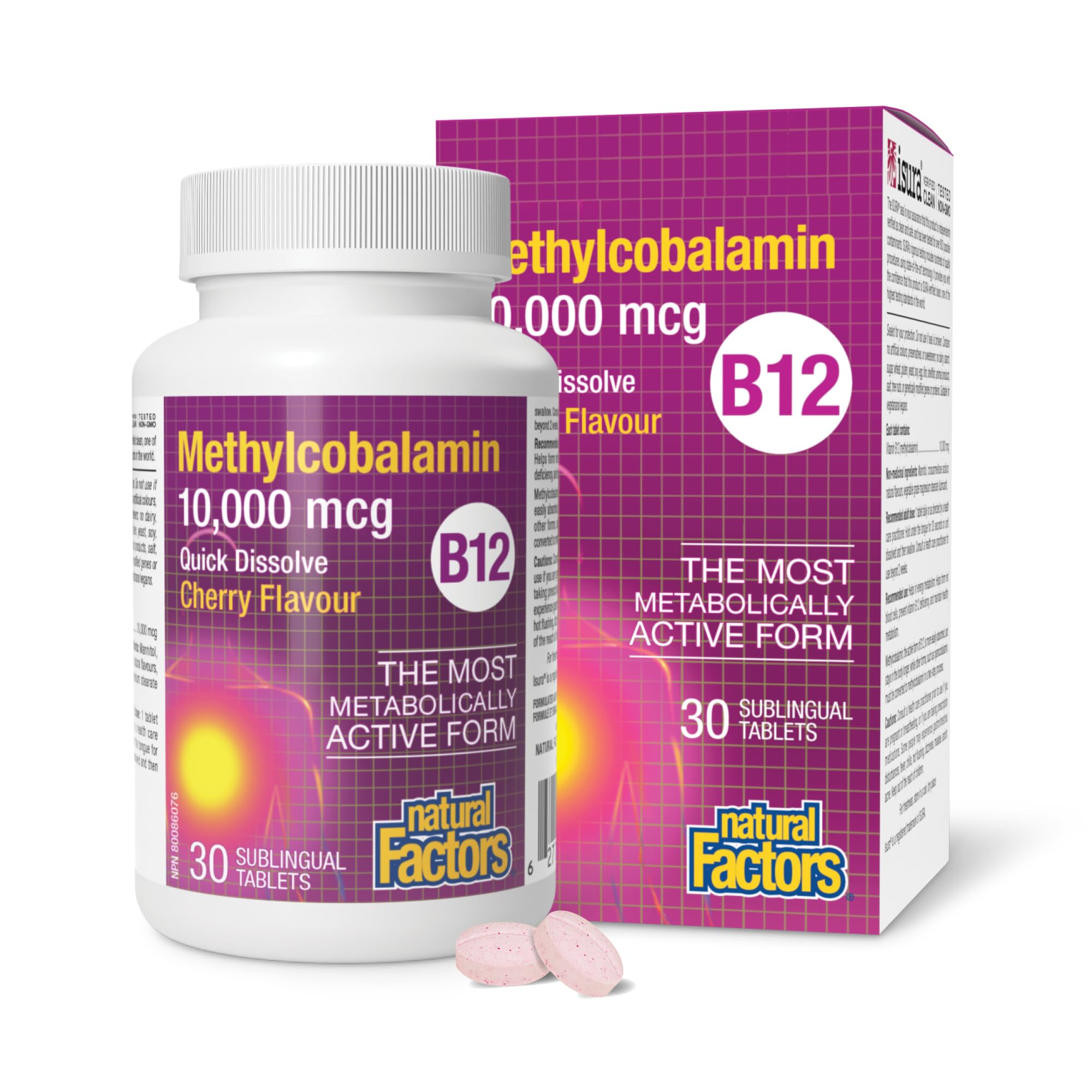 B12 Methylcobalamin 10000 Mcg, Cherry, 30 Chewable Tablets