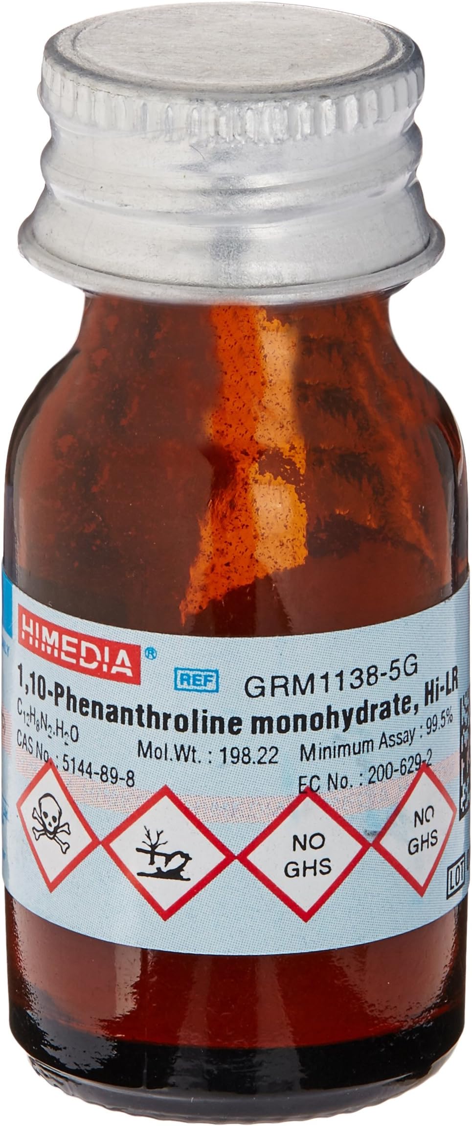 HiMedia GRM1138-5G 1,10-Phenanthroline Monohydrate, Extra Pure, 5 g