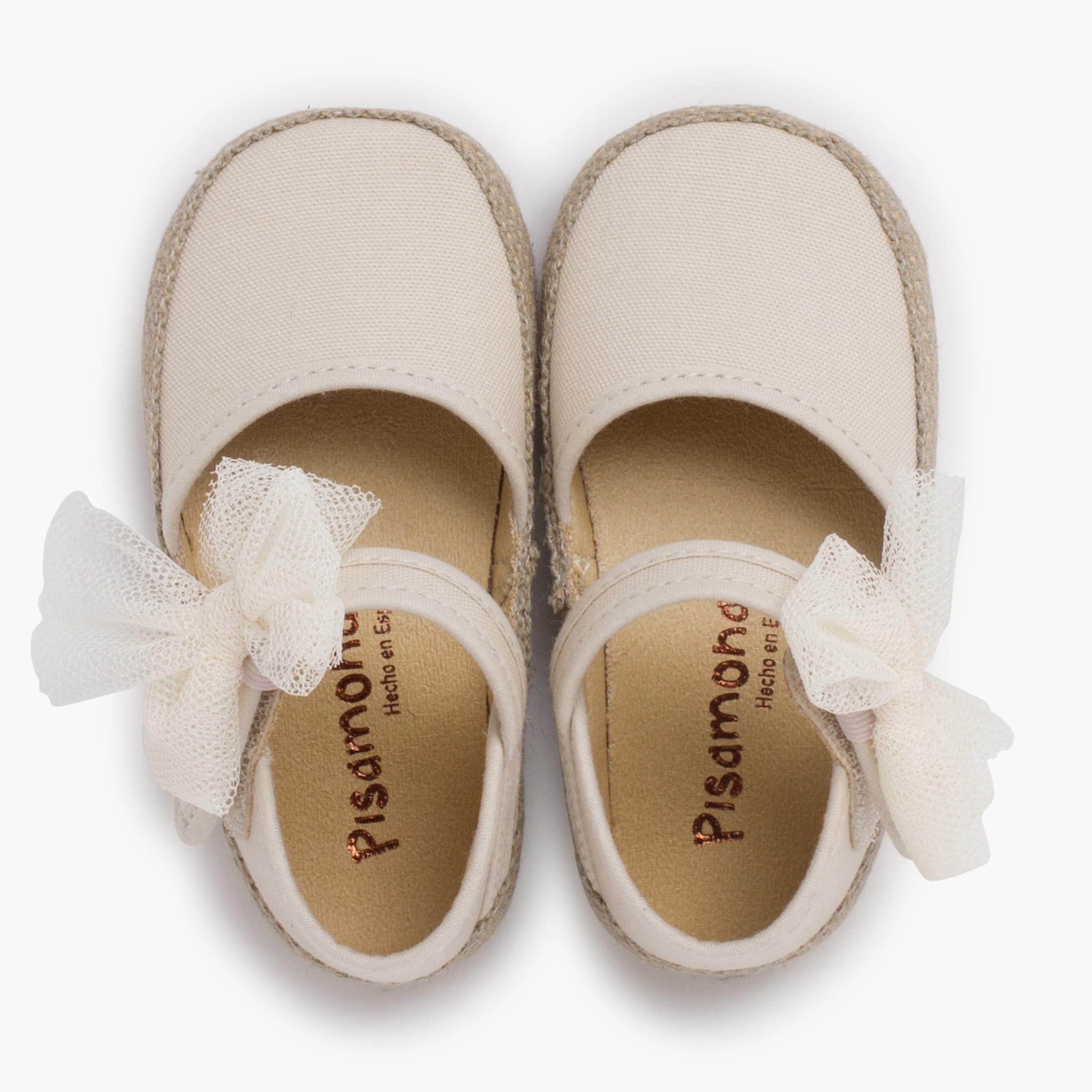 Pisamonas Espadrillas Bebè Suola Sottile Fiocco in Tulle