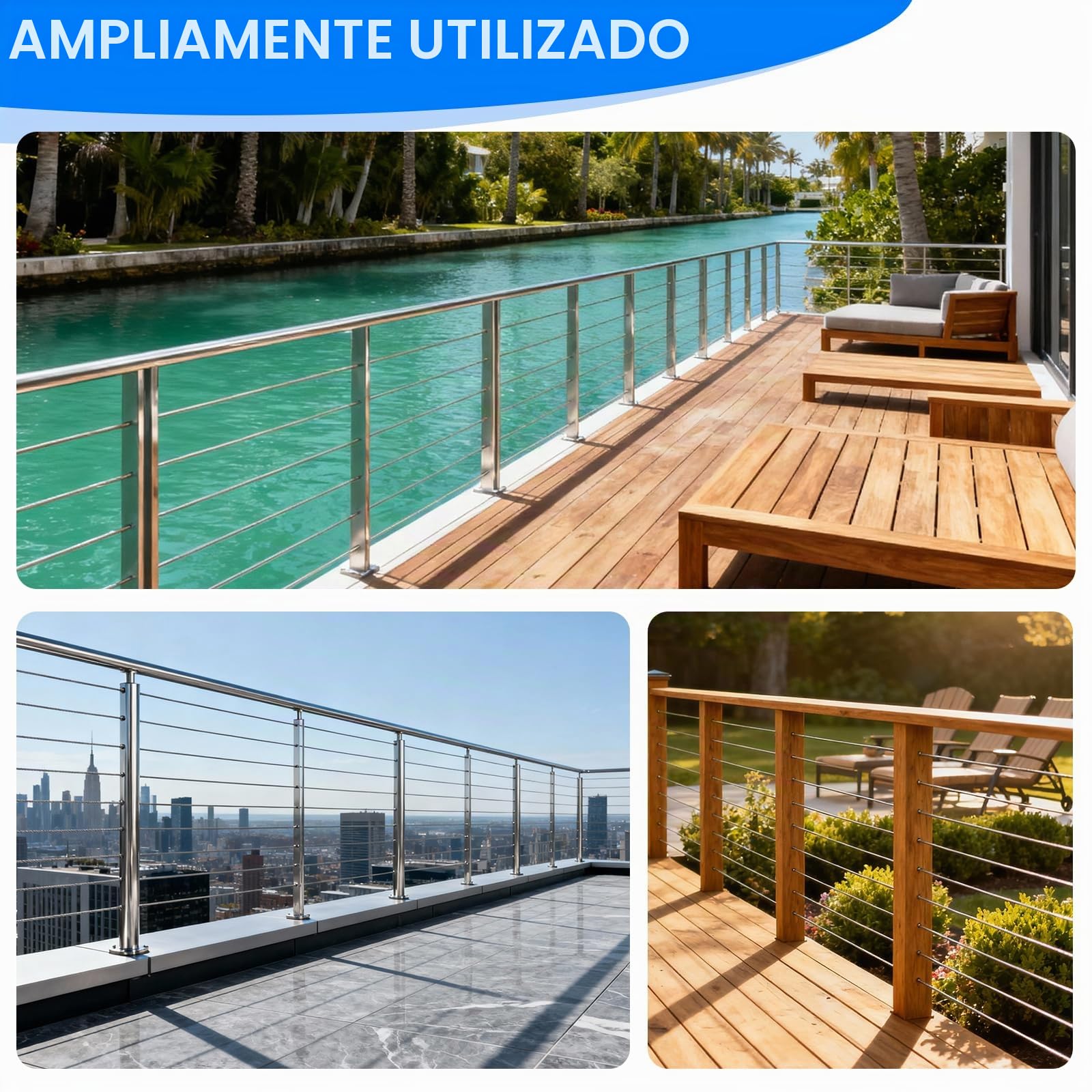 10 Pcs Tensor para Cable de Acero, Juego de Tensado para Cable de 4mm, Terminal de Tensión Inoxidable con Vástago Roscado y Llave Allen para Fijación y Tensado de Cables
