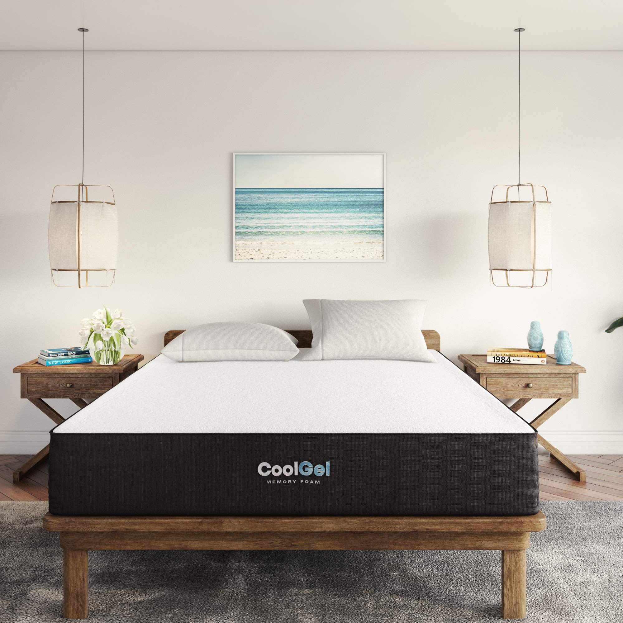 Cool Gel 10 Inch Twin XL Mattress Memory Foam Medium Firm, Gel Memory Foam Mattress Twin XL Cooling, Made in the USA, 10" Depth with Pressure Relief, CertiPUR-US Certified Fiberglass Free, Bed