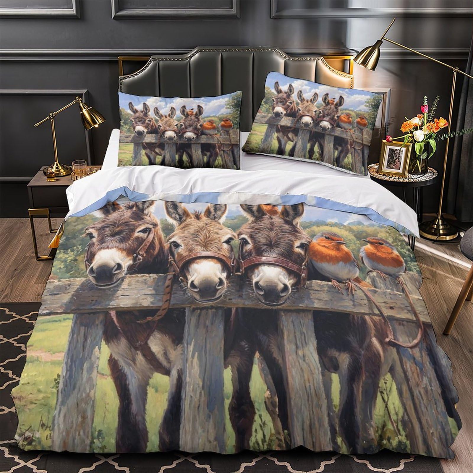 Parure de lit dauphin 3D Super King pour chambre d'ado marine