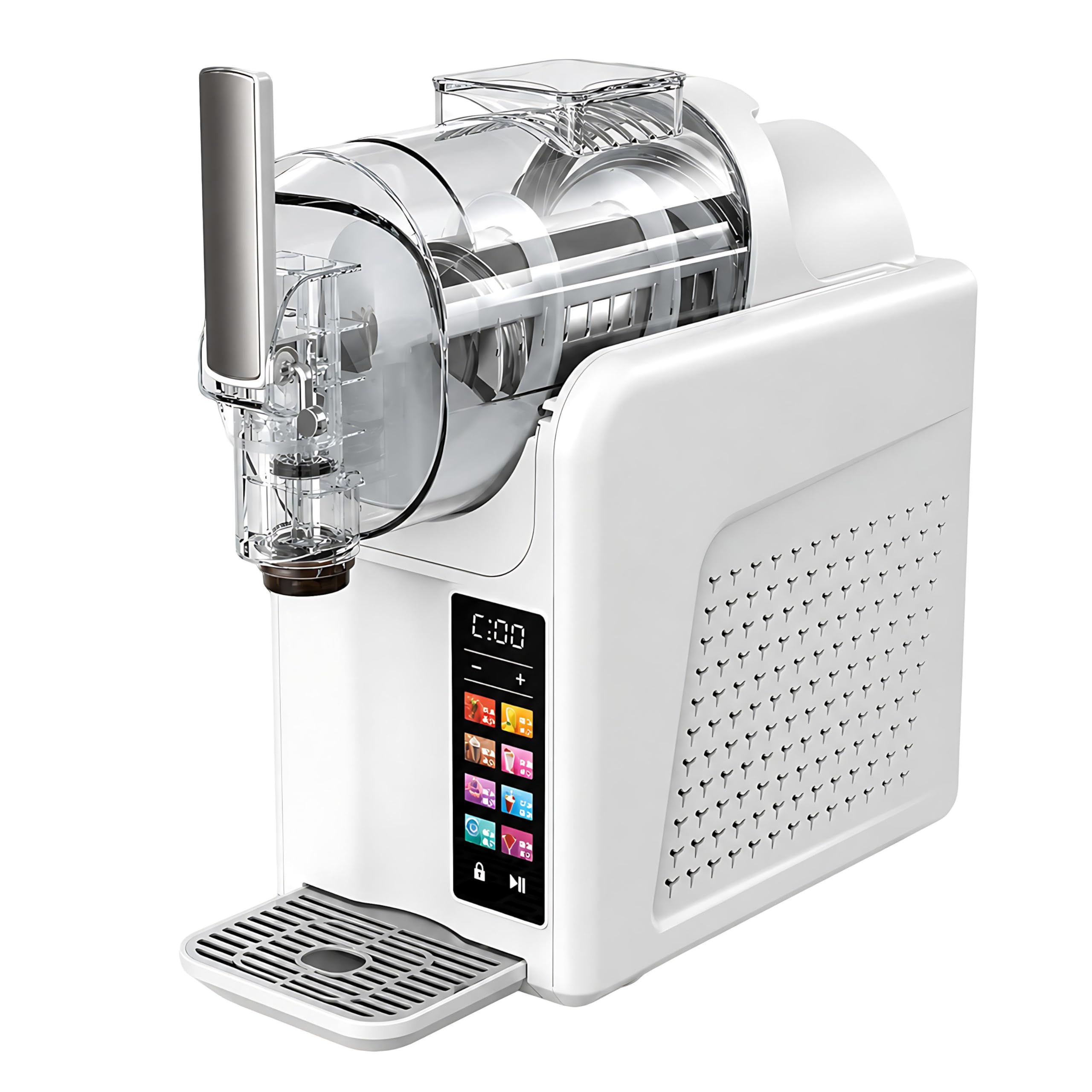 QIUNAOZI Slushie Machine, 7-in-1 Slushy Maker 2L, Display Touch Screen, 7 Preset Modes, With Safety Lock, Self-Cleaning Function, 360° Stirring, Makes Slushies Milkshakes Cocktails White