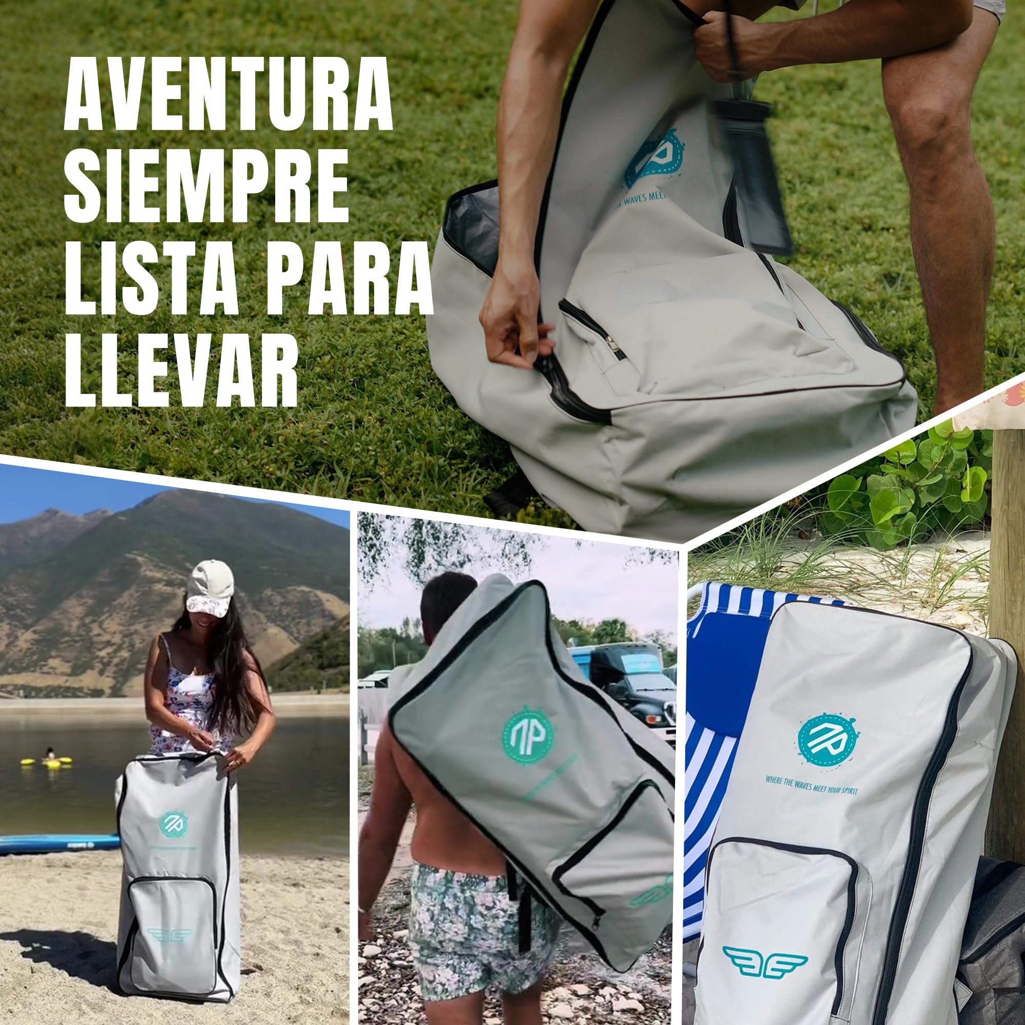 niphean Mochila Paddle Surf con Correas Anchas, Capacidad Extra Grande 100L, Bolsa Hinchable para Tabla de Surf con Soporte Ergonómico para Transporte Cómodo