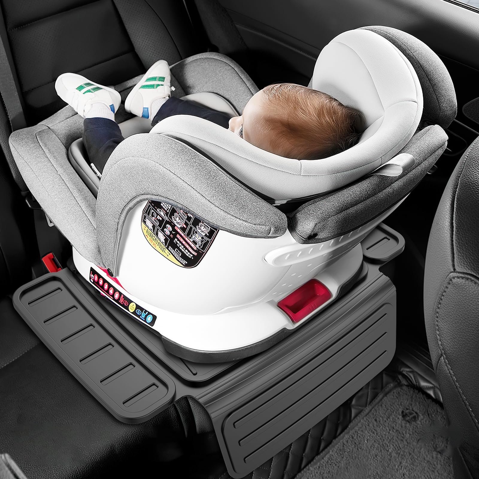 insefocc TPE Autositzschutz für Kindersitz, wasserdicht, rutschfest, keine Abdrücke, Autositzbezug, universeller Sitzschutz für Baby und Haustier, BPA-frei, Untersitzmatte (Schwarz, 2 Stück)