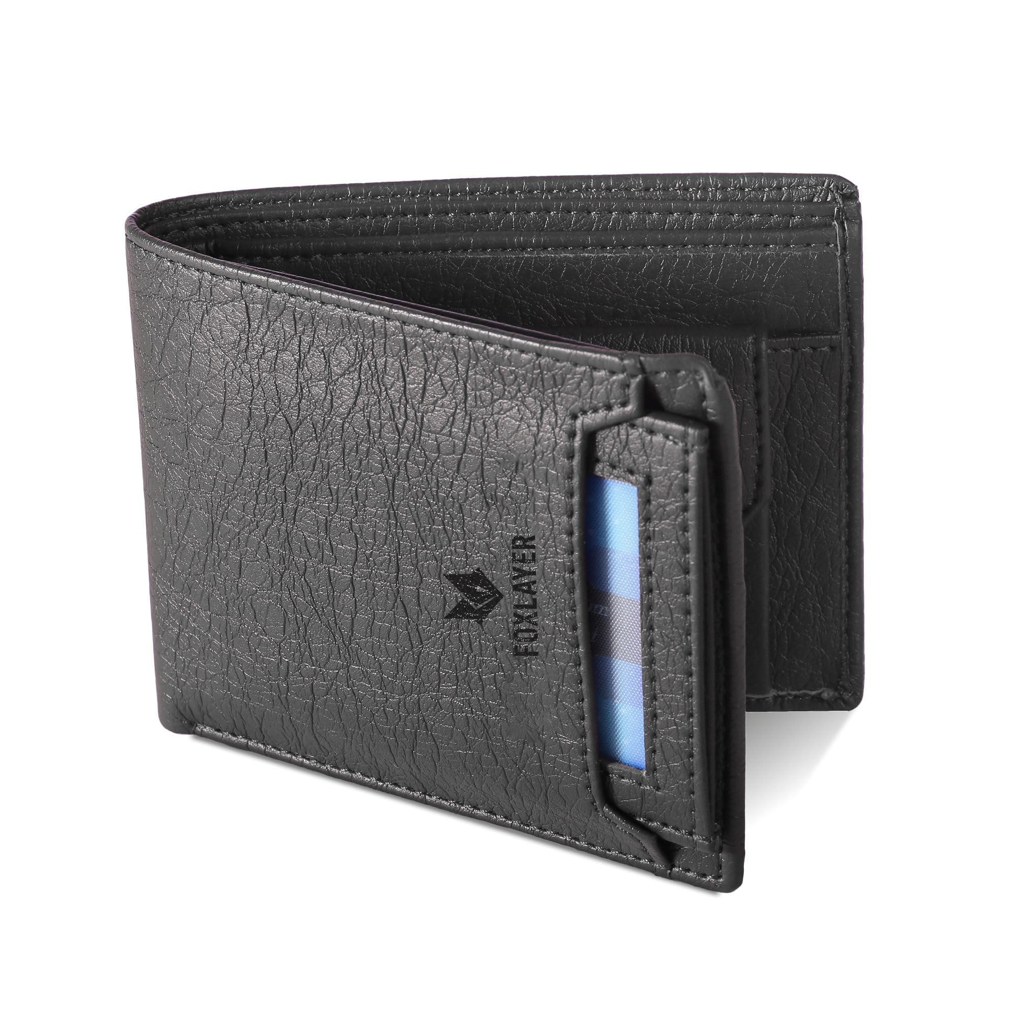 Foxlayer Black Wallet for Men | 8 Card Slots | Slim & Stylish | Artificial Leather | Durable & Lightweight-image-32