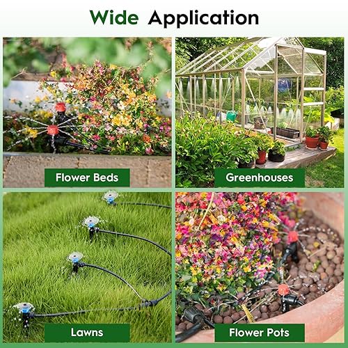 Miniatura 6 de Kit de sistema de riego por goteo de conexión rápida de 200 pies, sistema automático de riego de jardín para invernadero, césped, macizo de flores