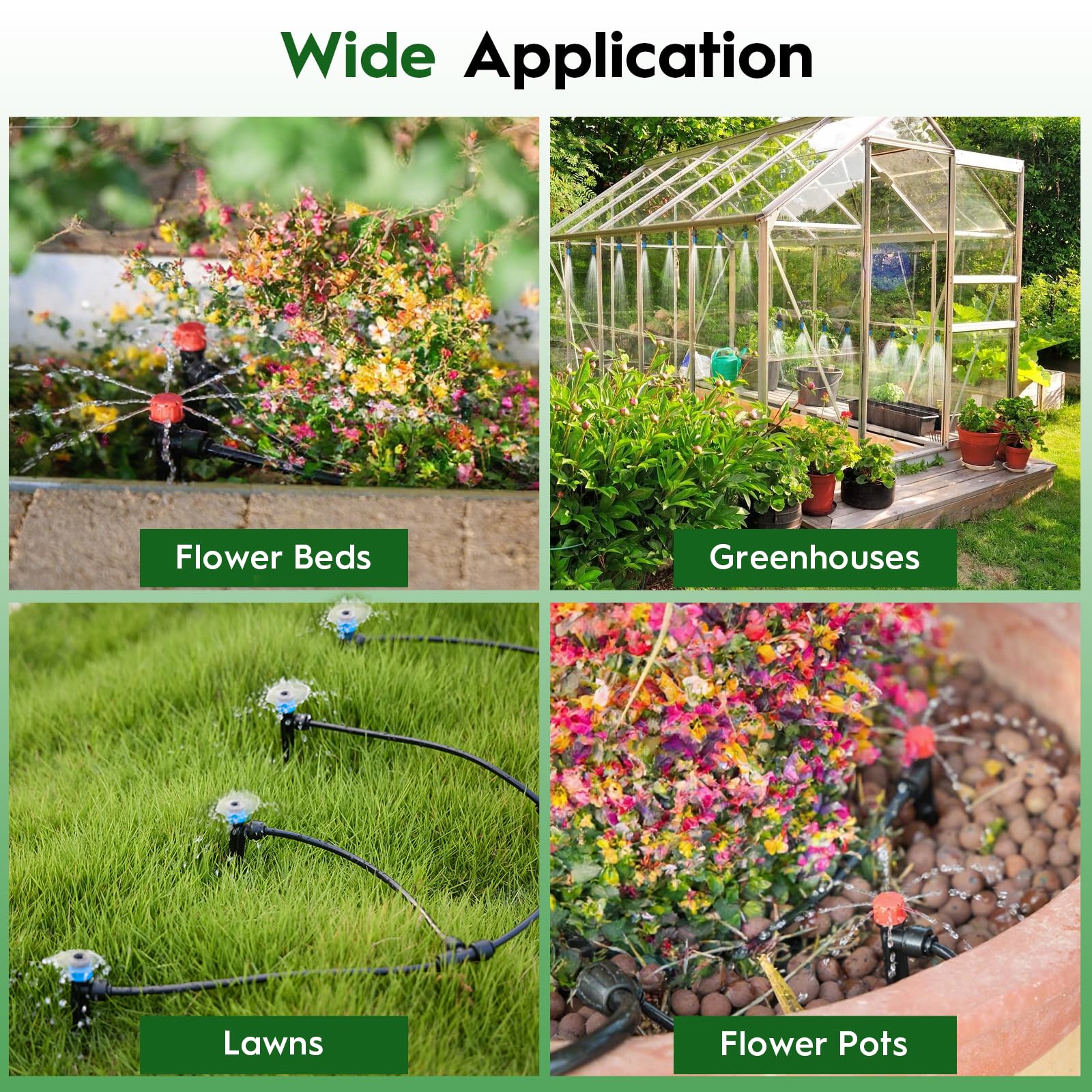 200FT Quick-Connect Tropfbewässerungssystem, automatisches Bewässerungs-Set mit 1 cm und 160 FT 0,6 cm Schlauch und verstellbaren Tropfstrahlern, Gartenbewässerungssystem für Rasen, Blumenbeet