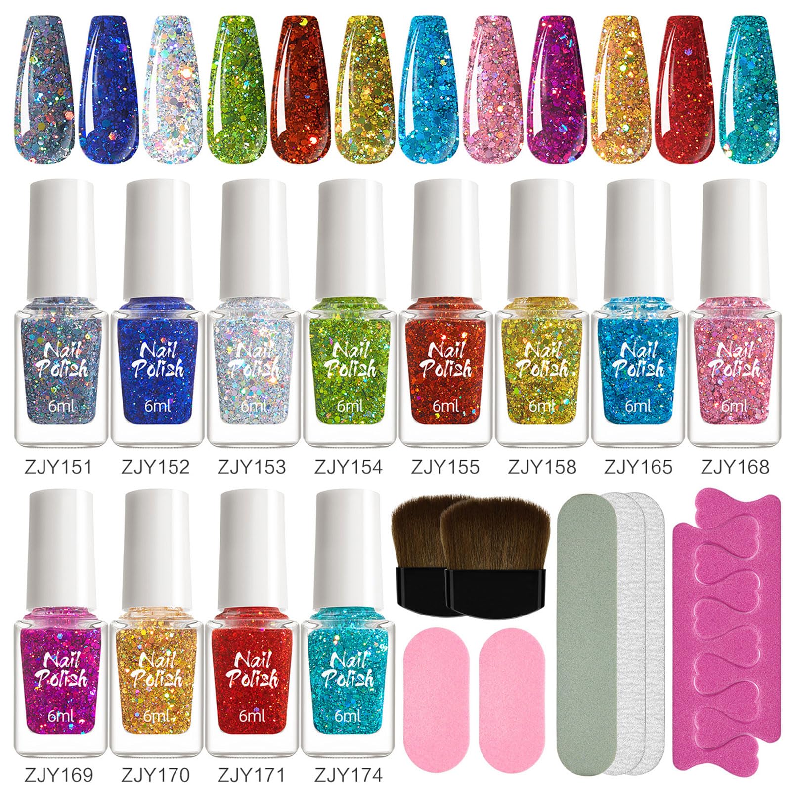Set di 12 colori per unghie in gel con lima divisore per dita dei piedi, pennello per saloni di arte, accessori per casa, feste
