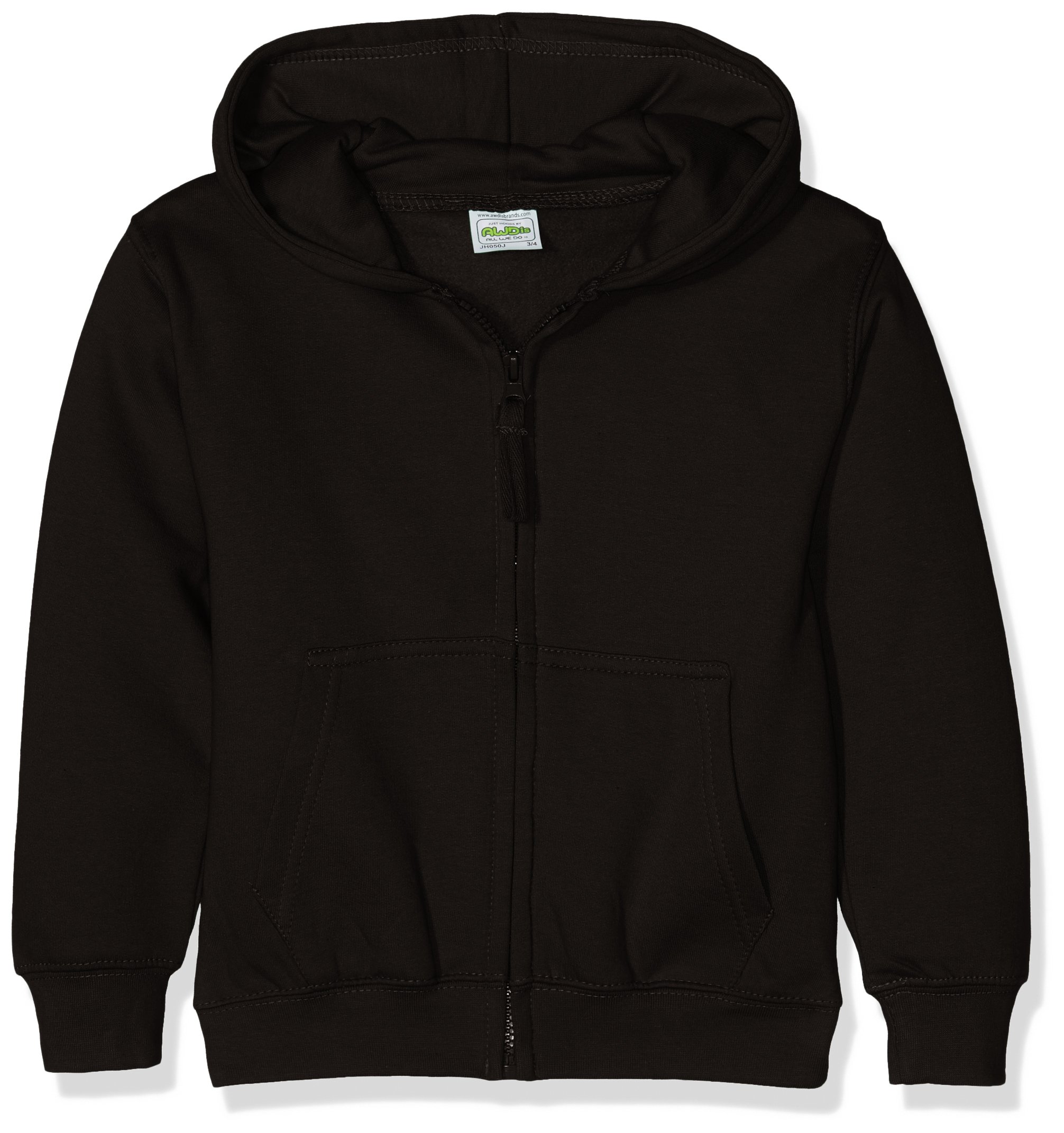 AWDis Boy's Kids Zoodie Hoodie, Black (Jet Black), Small