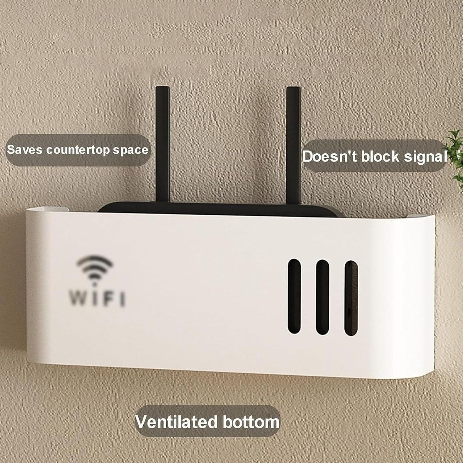 Support mural Sto Box FreestandiRouter pour modem nizer à domicile et bureau avec armoire de routeur sans fil Cabment (blanc)