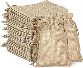 G2PLUS 20 x Jute Bags Linen Bags, 13 x 18 cm Sachet Toile Jute Gift Bags for Gifts, Jewelry, Advent Calendars, DIY, Weddings
