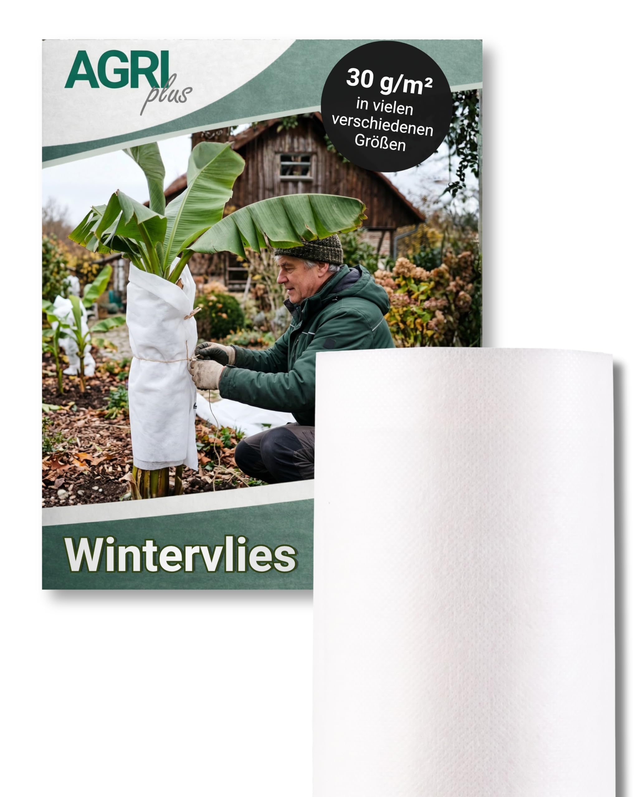 AGRIplus Winterschutzvlies 30 g/m² I 2,40 x 100 m I Verschiedene Maße I Frostschutzvlies, reißfest & atmungsaktiv I Pflanzenschutz für Winter, Garten, Balkon & Kübelpflanzen