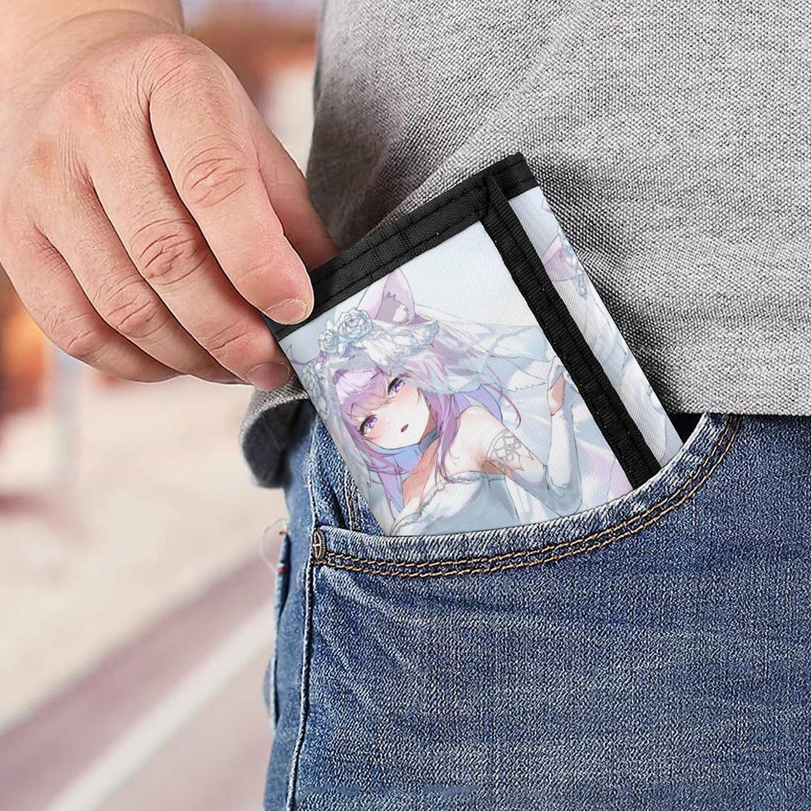 Amazon.co.jp: 三つ折り財布 財布 VTuber 猫又おかゆ ねこまたおかゆ