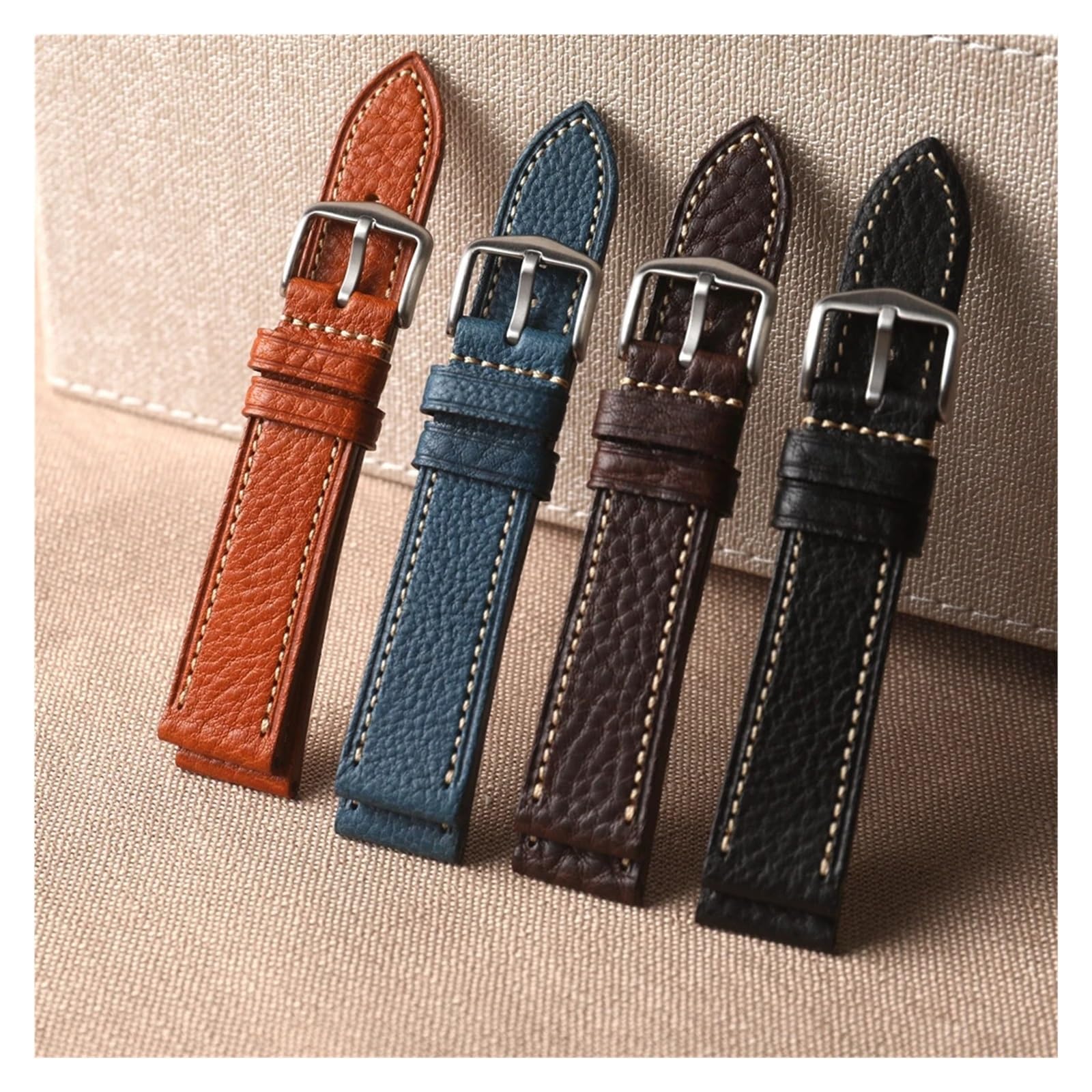 Ręcznie robiony skórzany pasek do zegarka 18 20 22 mm vintage brązowa czarna męska bransoletka w stylu retro