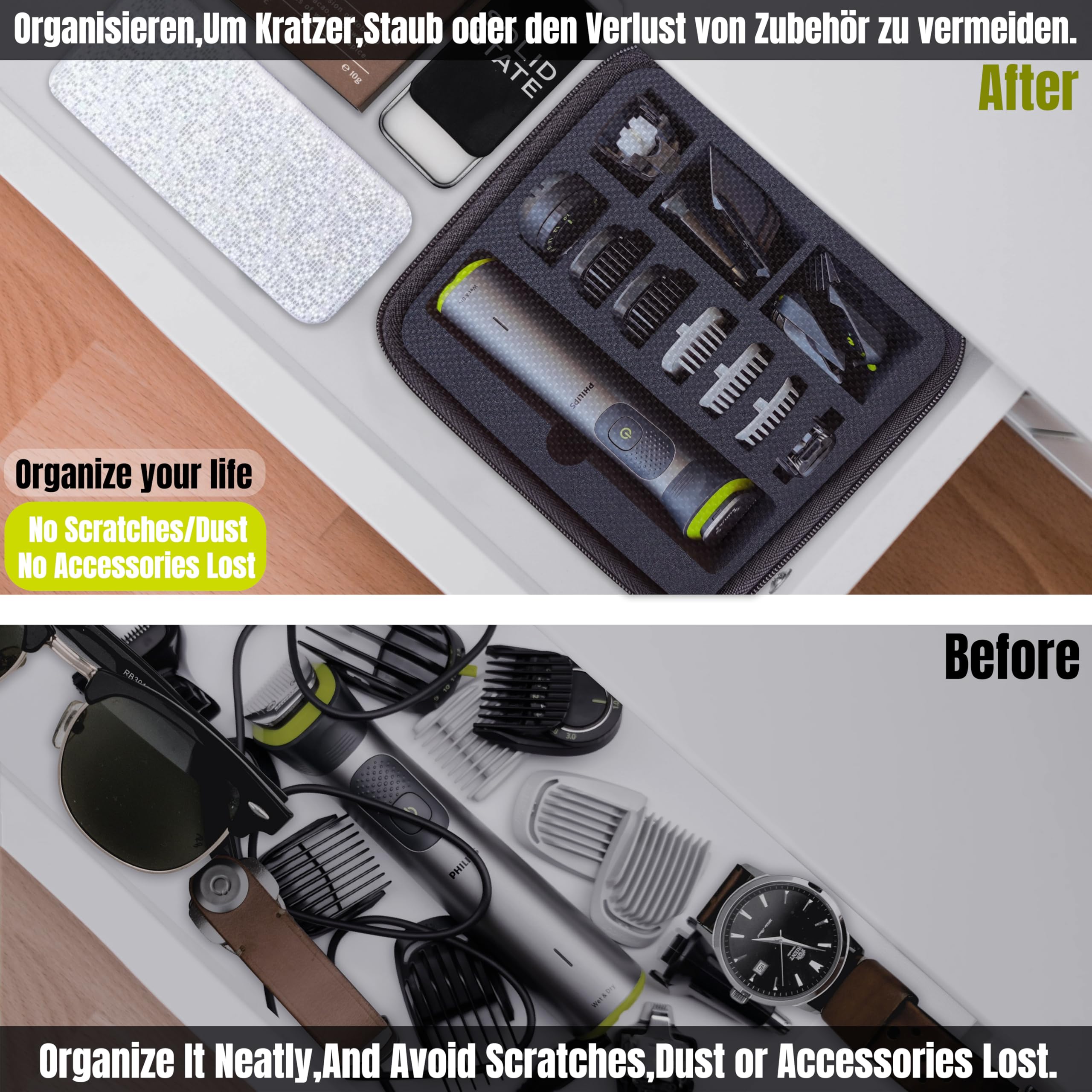 Compatible with Philips Multigroom Series 7000 All-in-One Case MG7930/15 MG7950/15 Beard Trimmer Portable Waterproof Hard Travel Case - Image 3