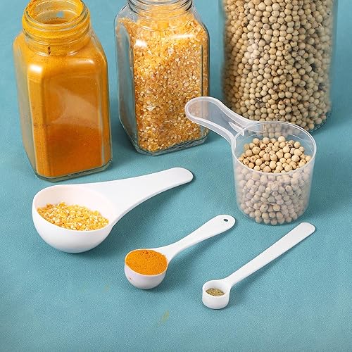 Miniatura 4 de uxcell 20 cucharaditas de micro cucharas de 250 miligramos de polvo mini cucharas medidoras para medir cosméticos en polvo, café, color blanco