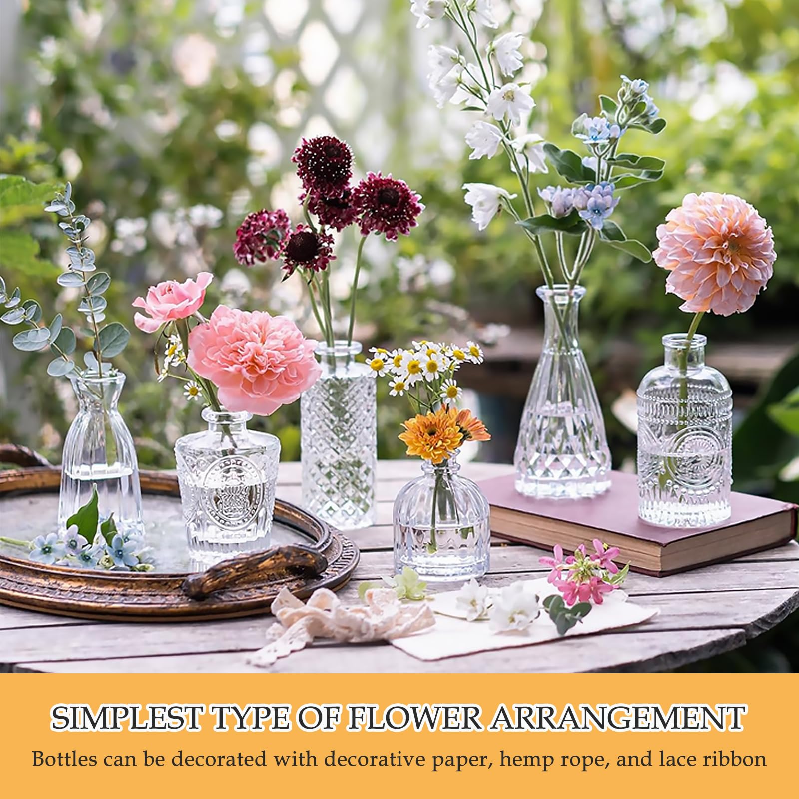 Petite Vases En Verre Set, 10 Pièces Mini Petit Vase, Decoration Table, Vase En Verre