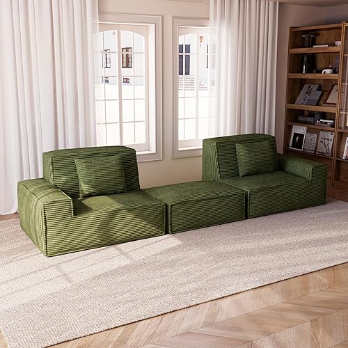 Miniatura 9 de Sofá seccional de nube deshuesada de 106 pulgadas para sala de estar, sofá modular en forma de L en una caja, espuma viscoelástica de alta densidad,