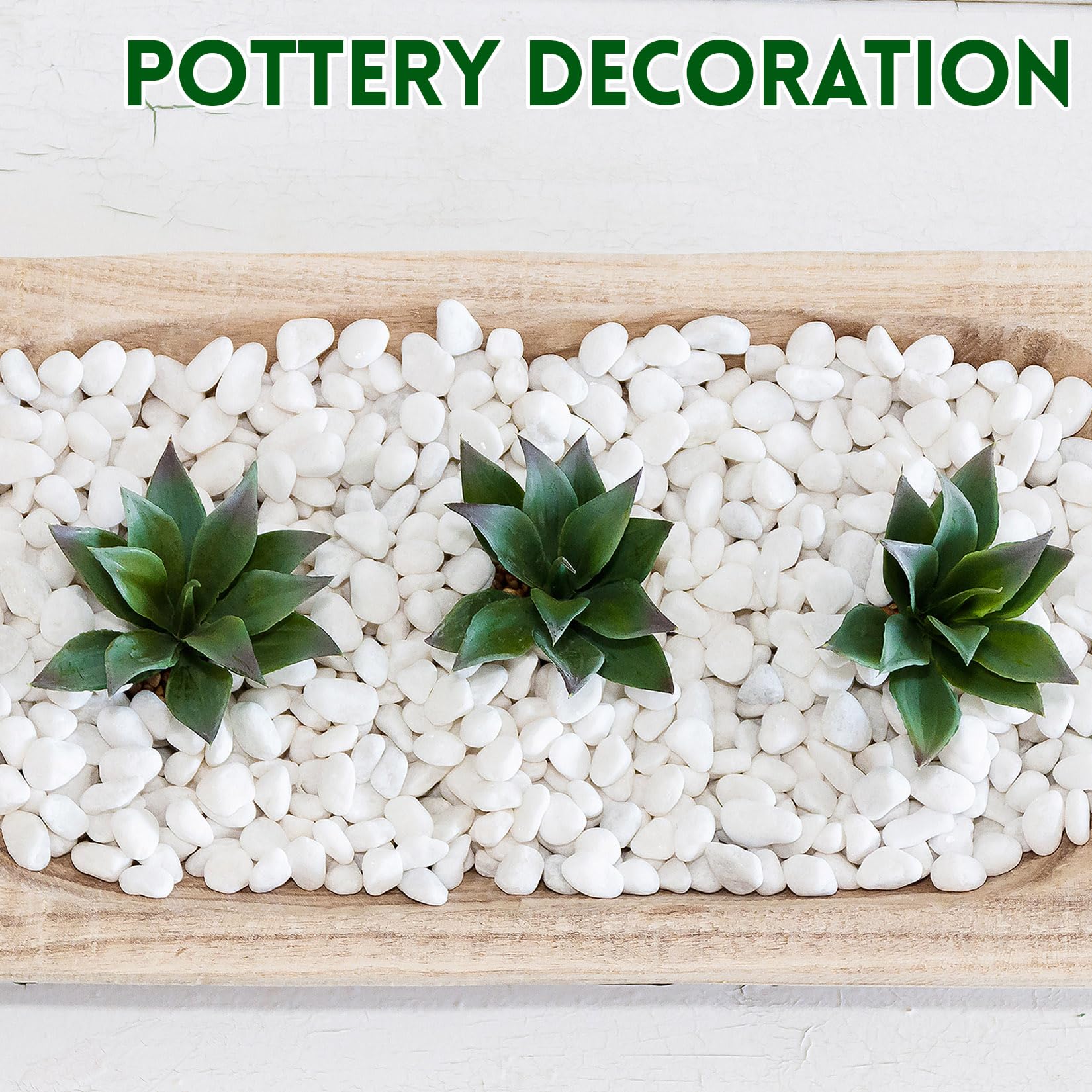 Ciottoli bianchi lucidi naturali da 1 kg, rocce bianche decorative da 0,9 cm per piante in vaso, riempimento, acquari, rocce decorative all'aperto