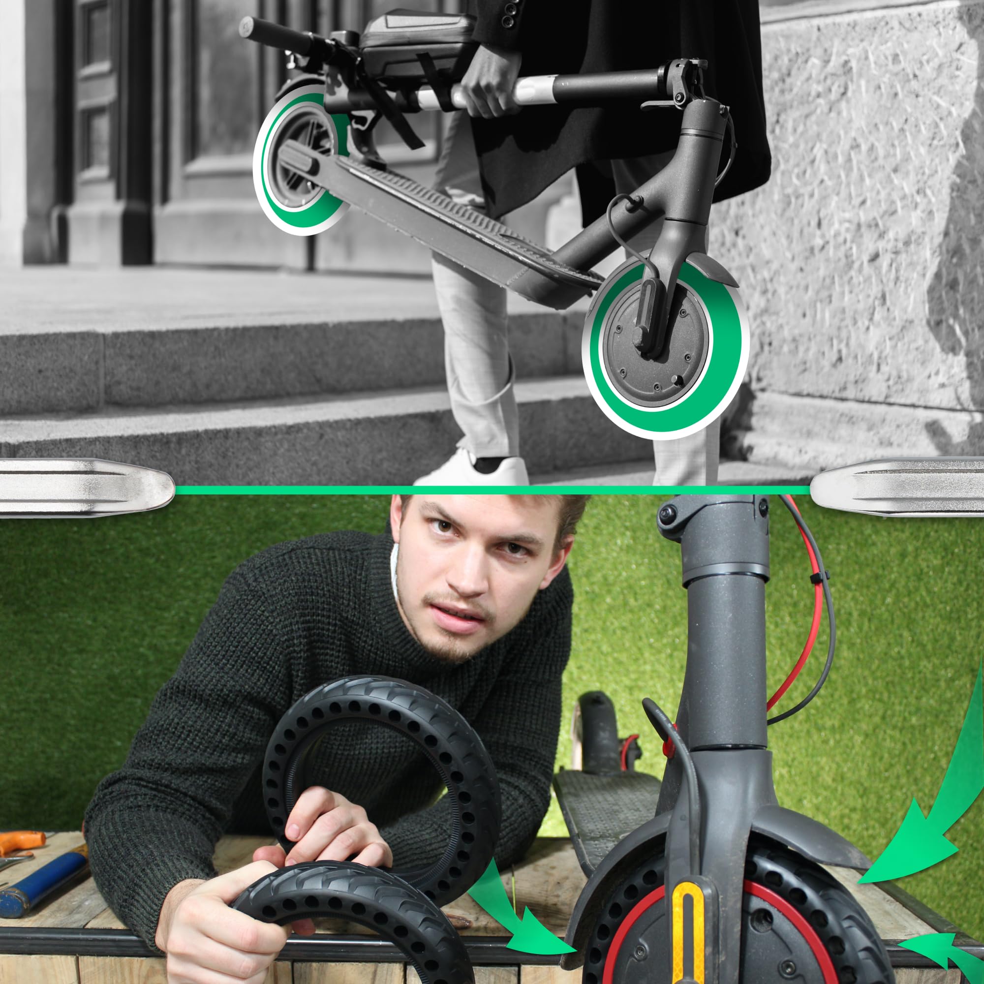 MOOVMOOV Ruedas Macizas 8,5 Pulgadas Antipinchazos para Patinete Xiaomi M365 Pro Pro 2 Essential Light 1S Mi 3 Cecotec