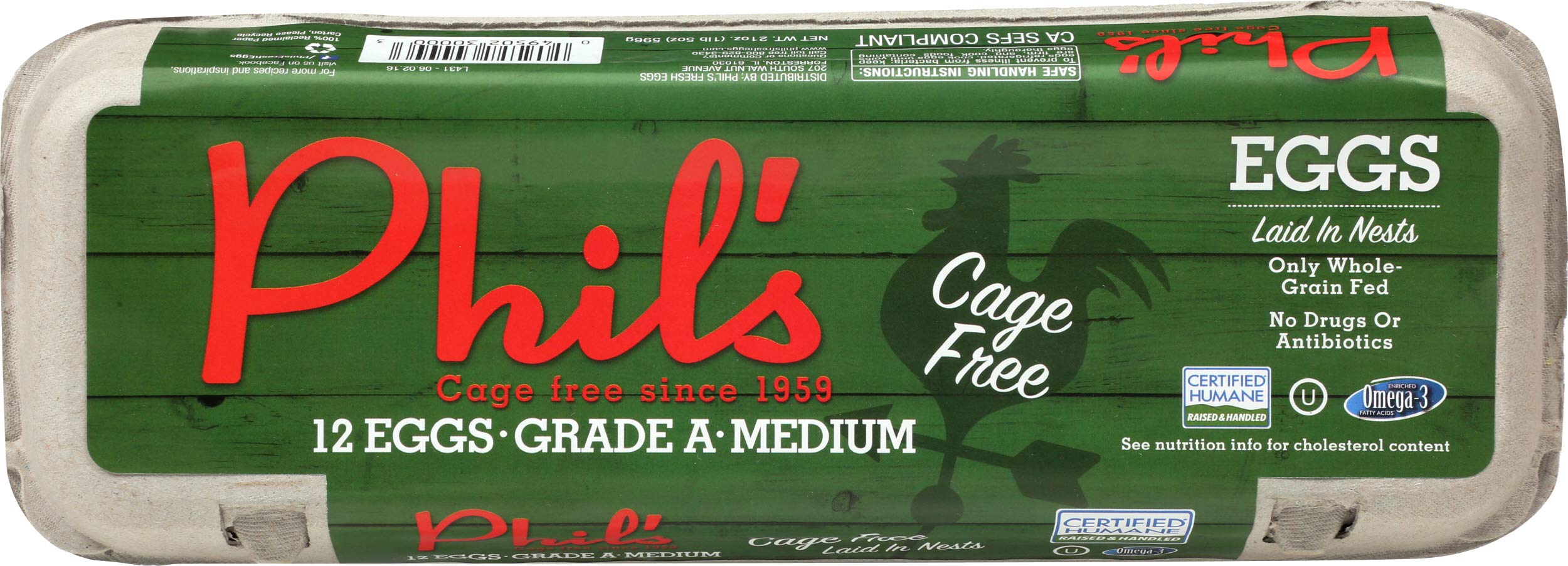 PHILS FRESH EGGS Medium Grade A Eggs, 12 CT