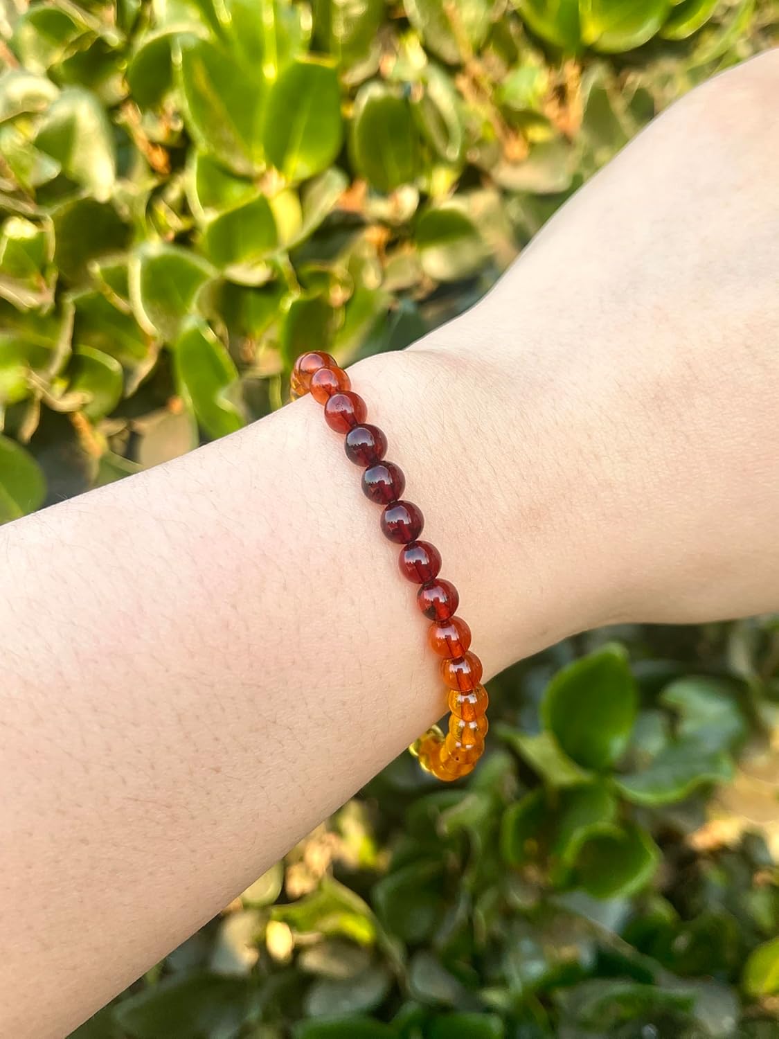 Natural Baltic Amber Round Bead Bracelet Gradient Color Bead Size 5.5mm - Image 7