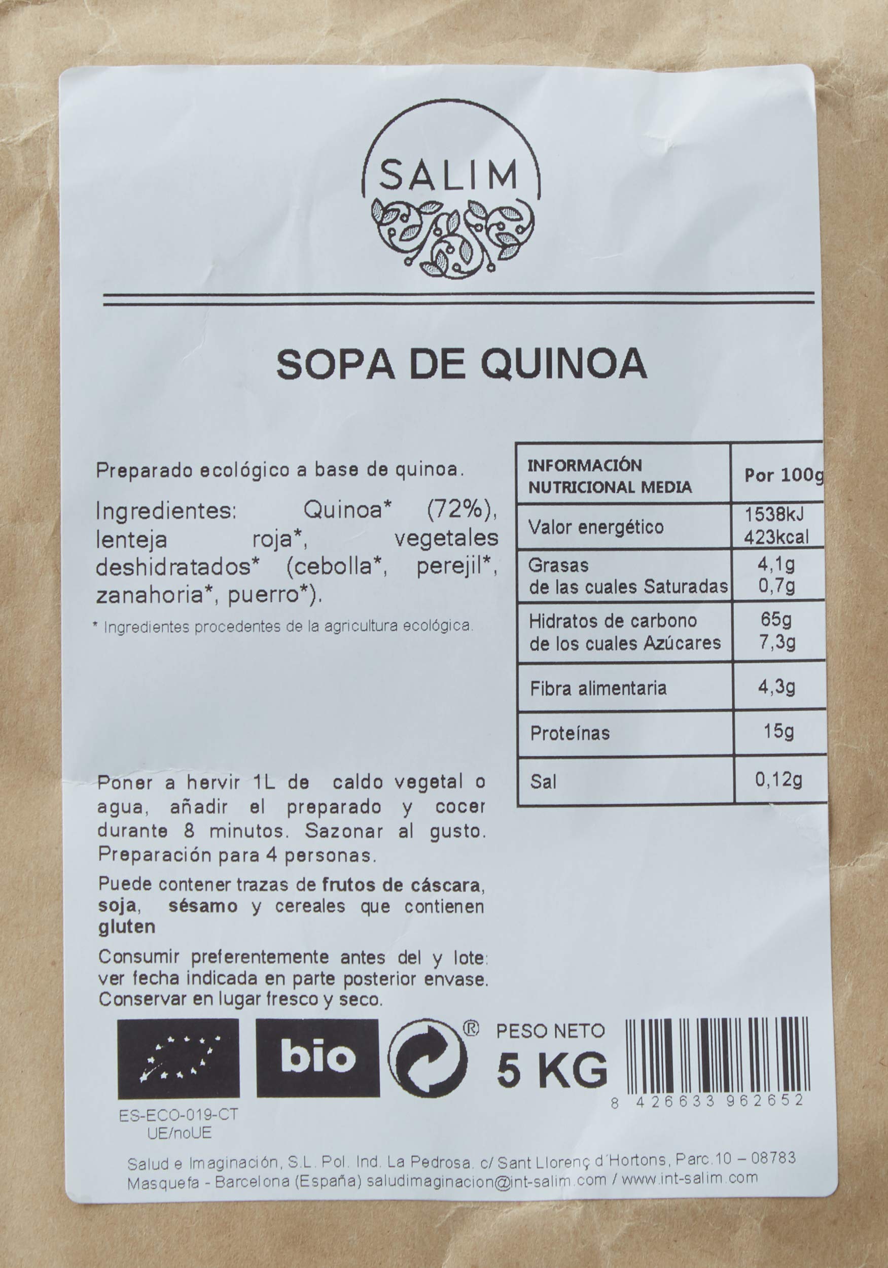 Graneles Granel Eco Sopa De Quinoa 5 Kg Graneles 5000 g