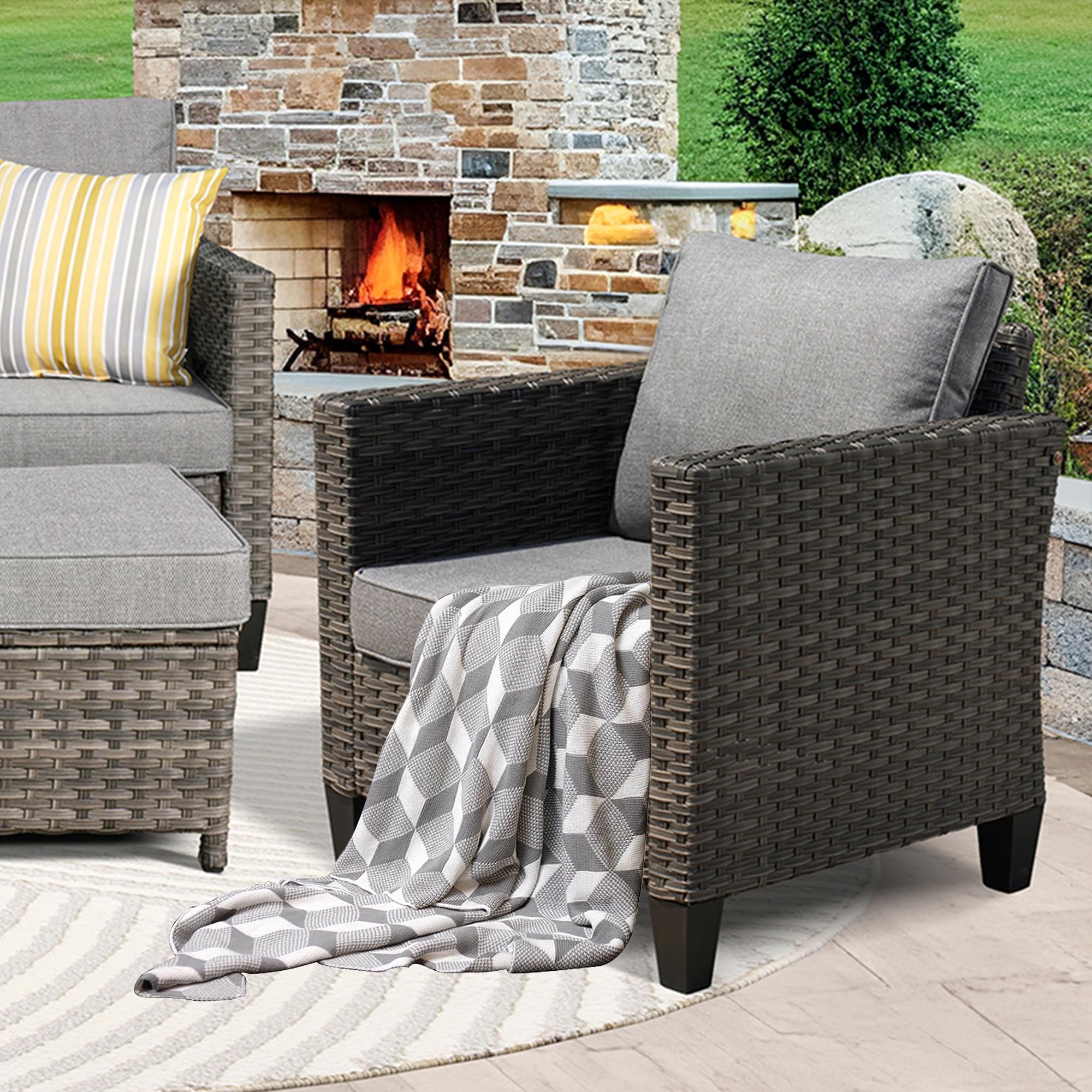 ovios 5 Piece Patio Furniture Set All Weather Outdoor Furniture